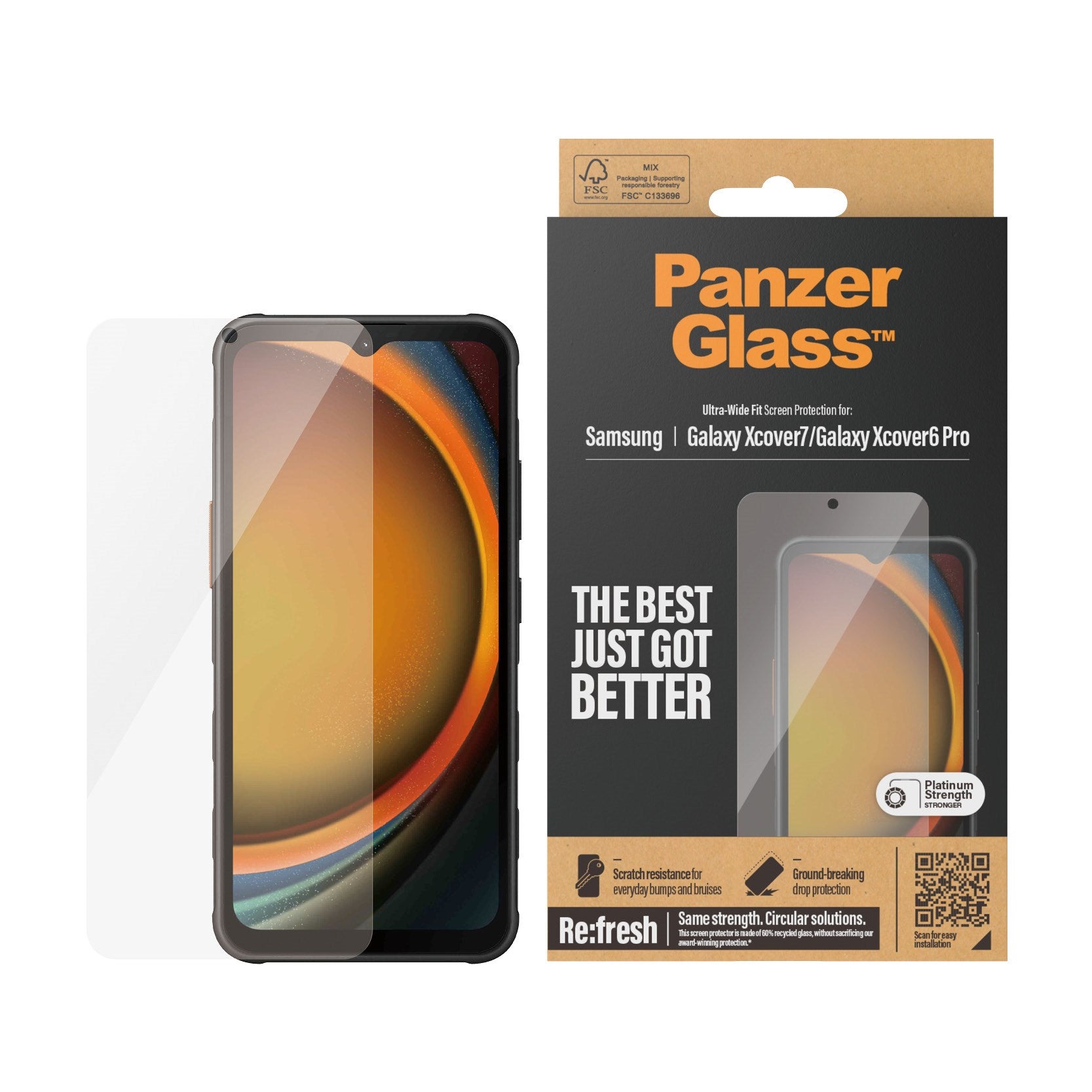 PanzerGlass® Displayschutz Samsung Galaxy Xcover7 | Xcover6 Pro | Ultra-Wide Fit