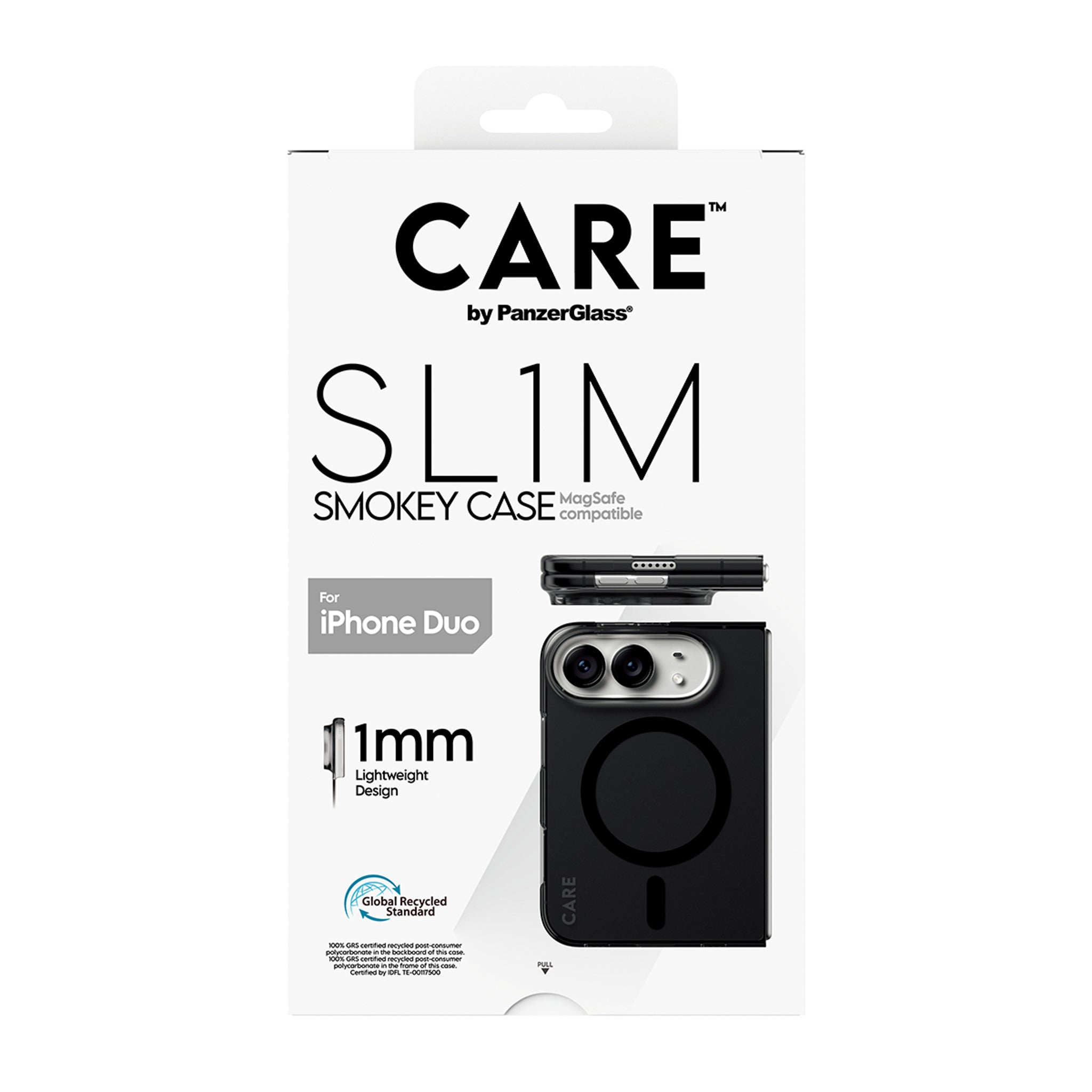 CARE™ by PanzerGlass® SL1M Case Smokey m. Schwarz MagSafe iPhone Duo