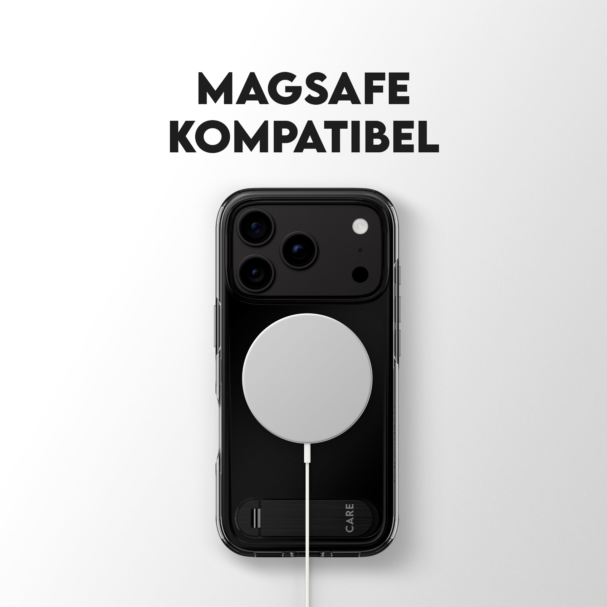 CARE™ by PanzerGlass® Kickstand Case Smokey m. Schwarz MagSafe iPhone 18 Pro | 17 Pro