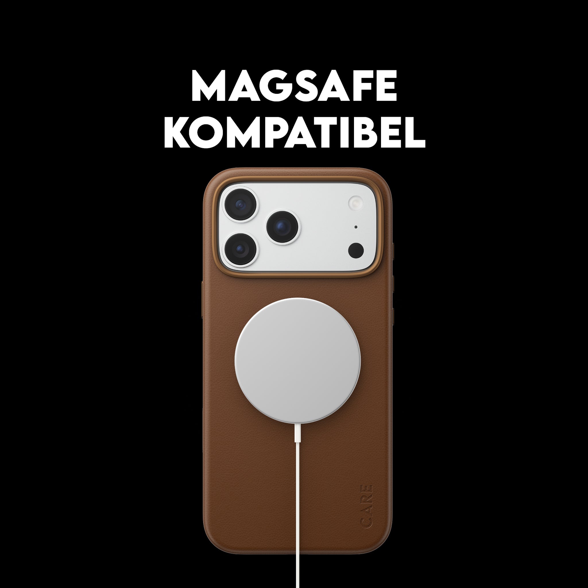 CARE™ by PanzerGlass® Solo Vegan Leather Case Braun m. MagSafe iPhone 18 Pro Max | 17 Pro Max