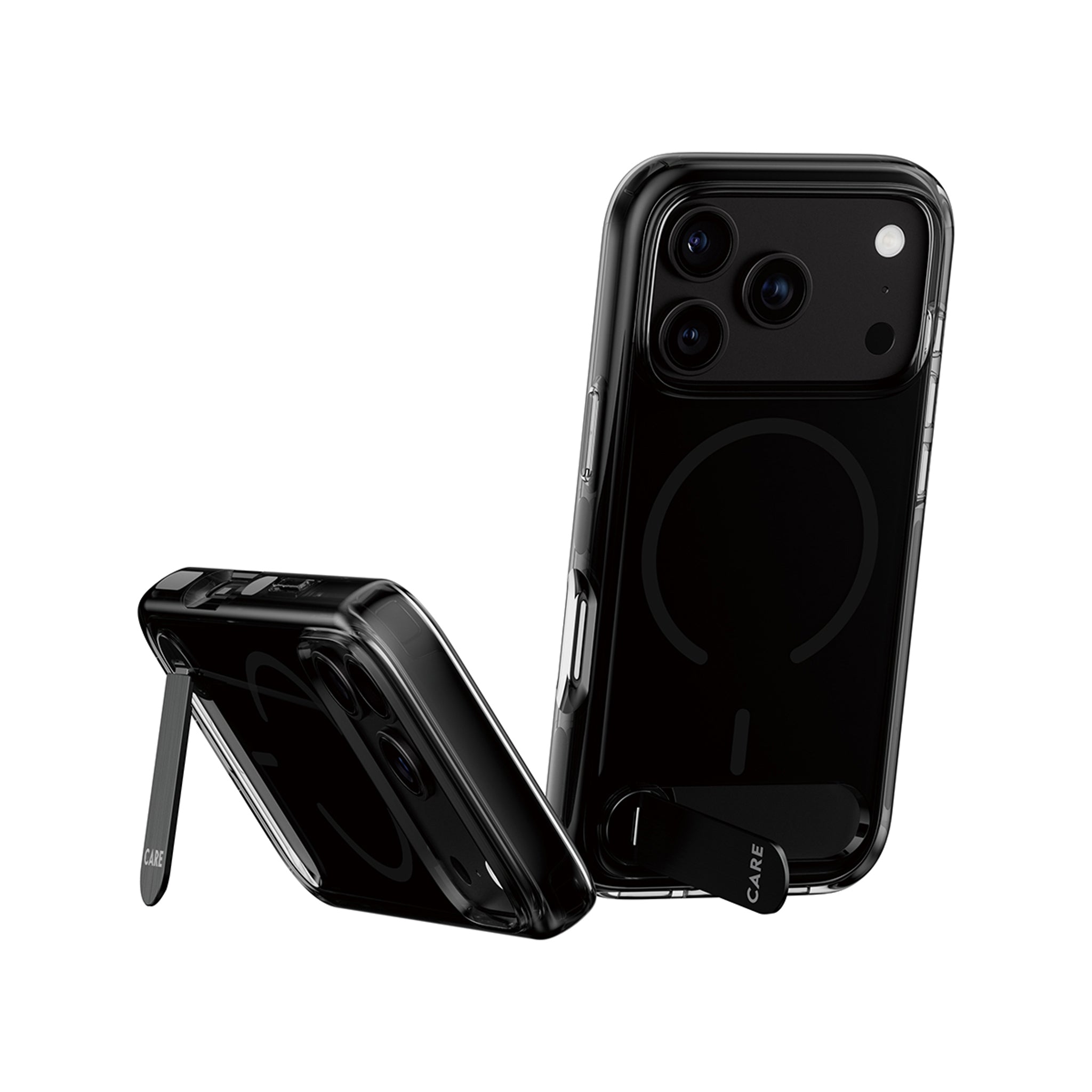 CARE™ by PanzerGlass® Kickstand Case Smokey m. Schwarz MagSafe iPhone 18 Pro Max | 17 Pro Max