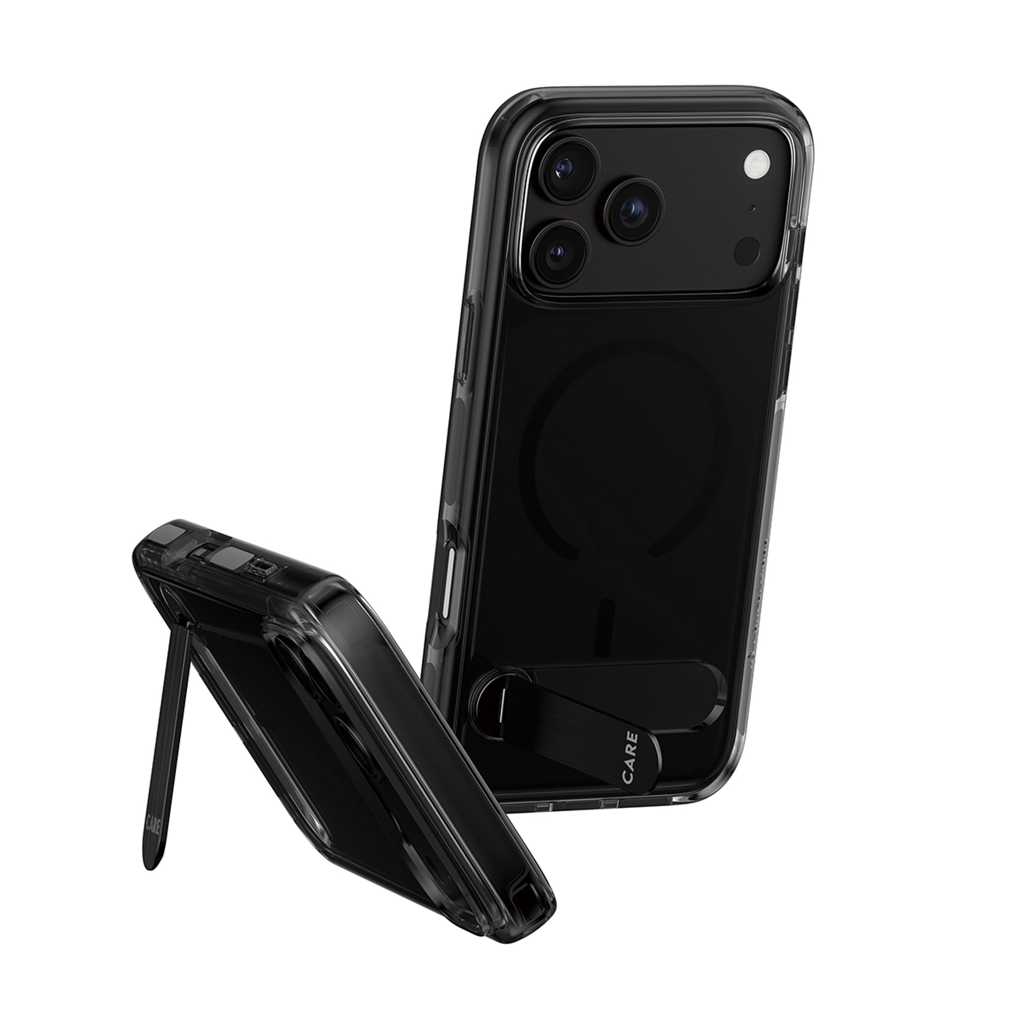 CARE™ by PanzerGlass® Kickstand Case Smokey m. Schwarz MagSafe iPhone 18 Pro Max | 17 Pro Max