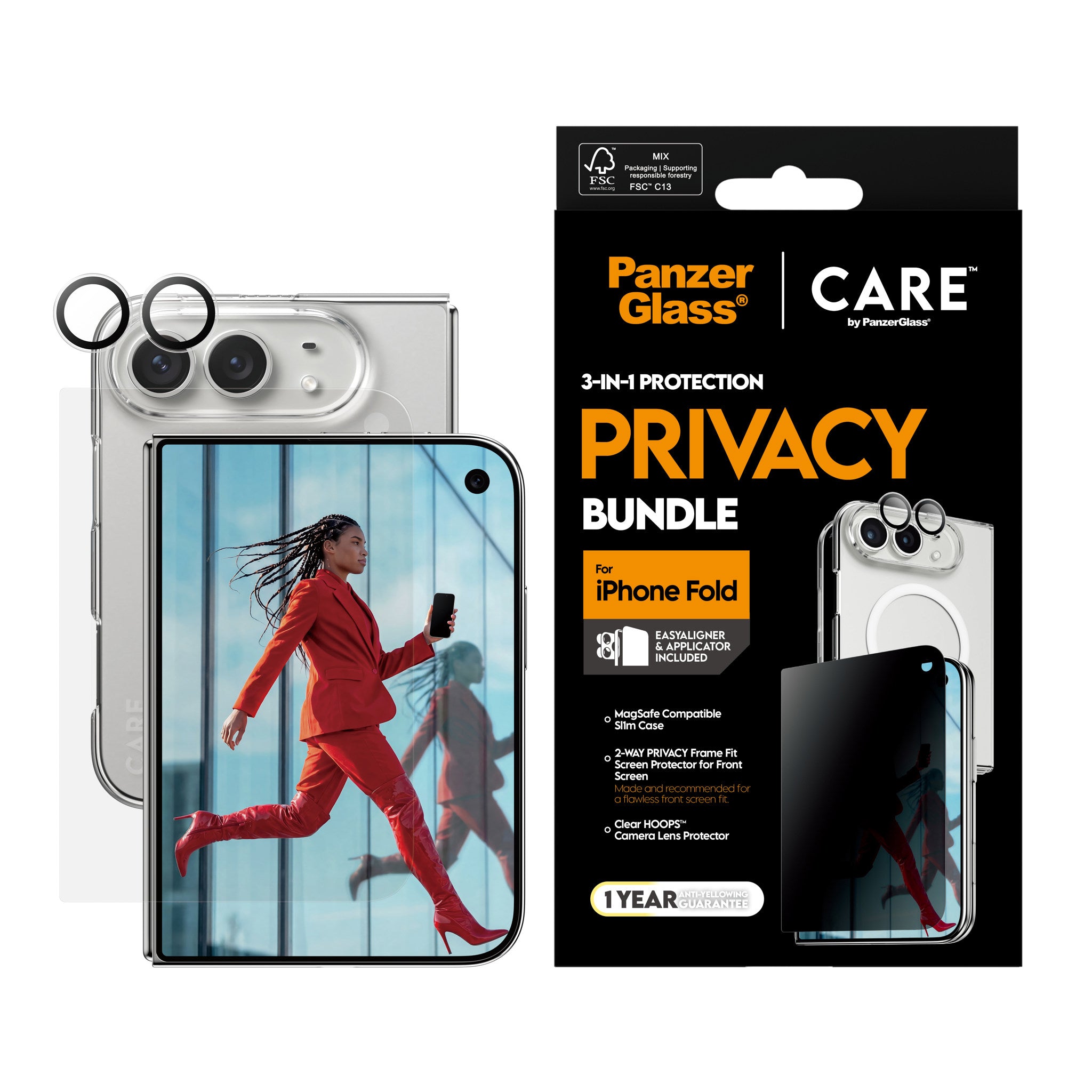 PanzerGlass® | CARE™ by PanzerGlass® 3-in-1 Flagship Privacy Set iPhone 2026 Fold