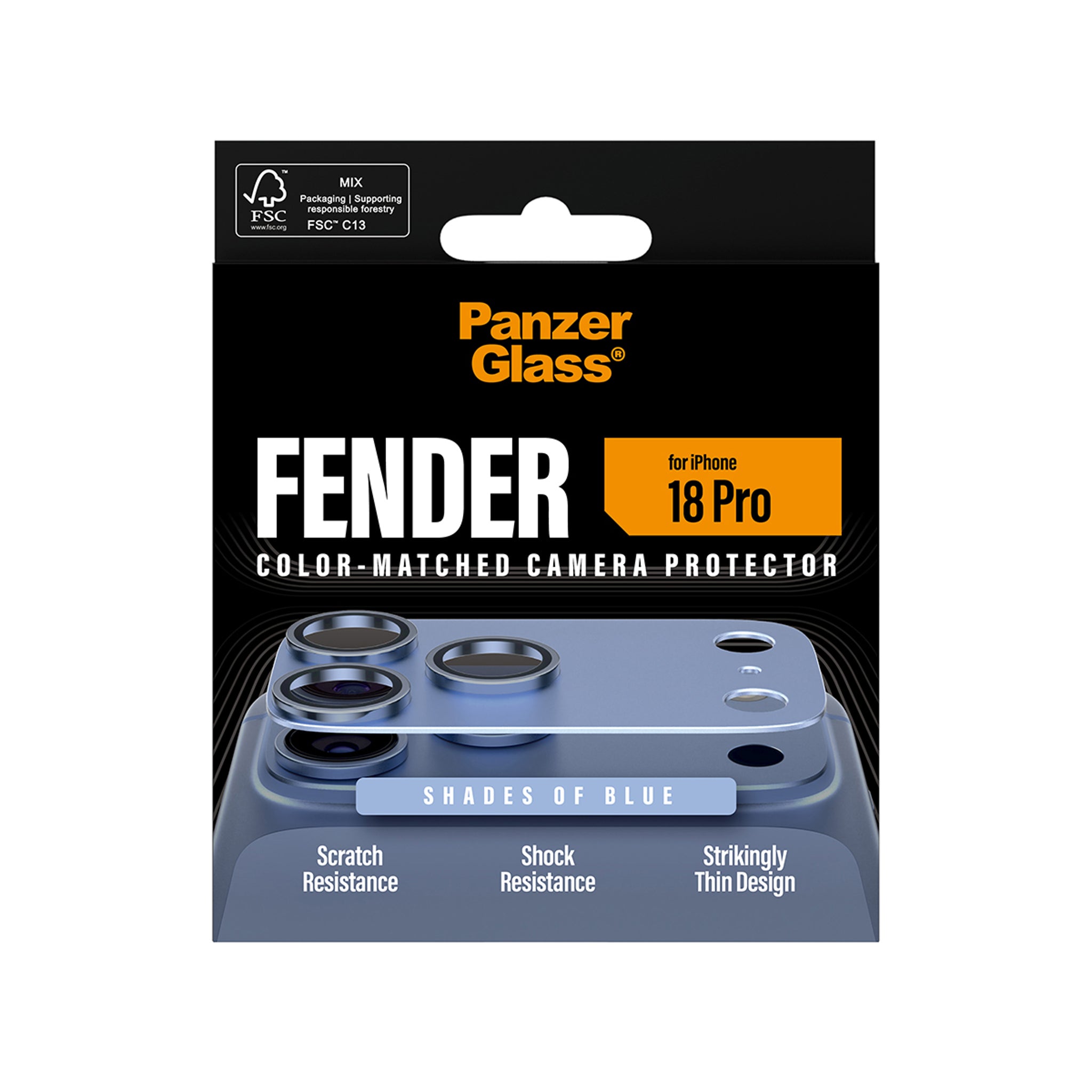 PanzerGlass® Fender Kameraschutz Shades of Blue iPhone 18 Pro