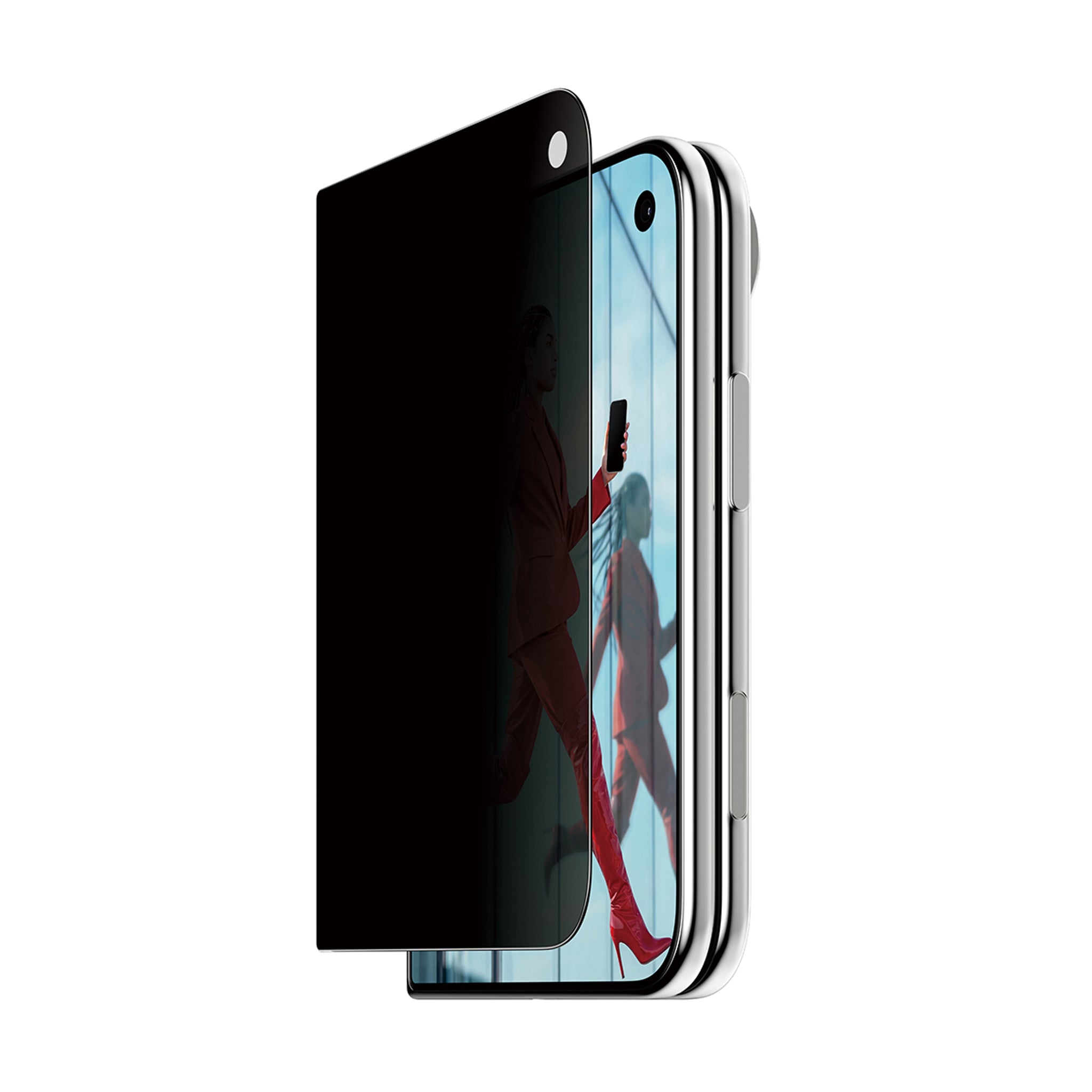 PanzerGlass® 2-Way Privacy Außendisplay Displayschutz iPhone Duo | FRAME FIT m. FASTFIT IN-A-BOX