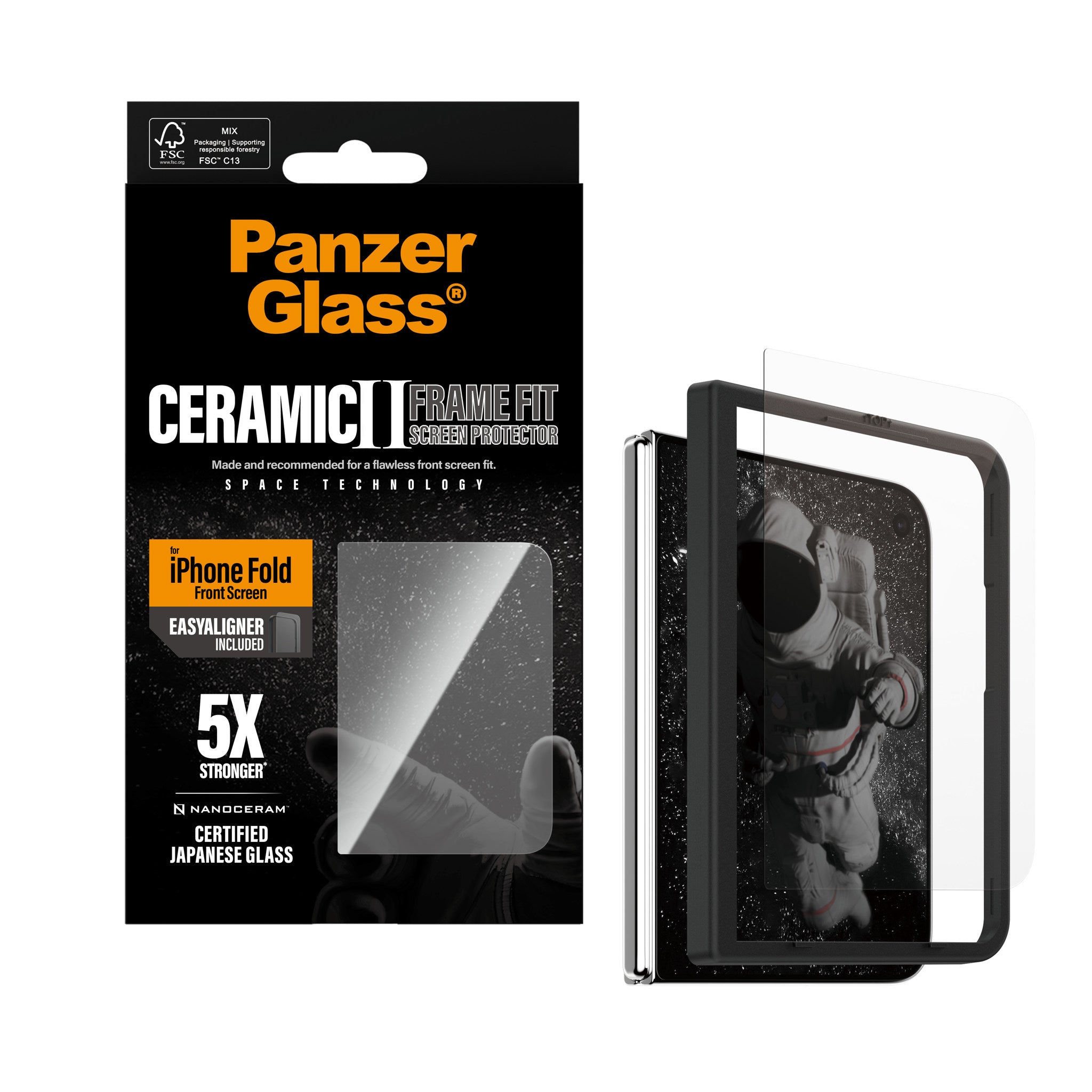 PanzerGlass® Ceramic Außendisplay Displayschutz iPhone 2026 Fold | FRAME FIT m. EasyAligner