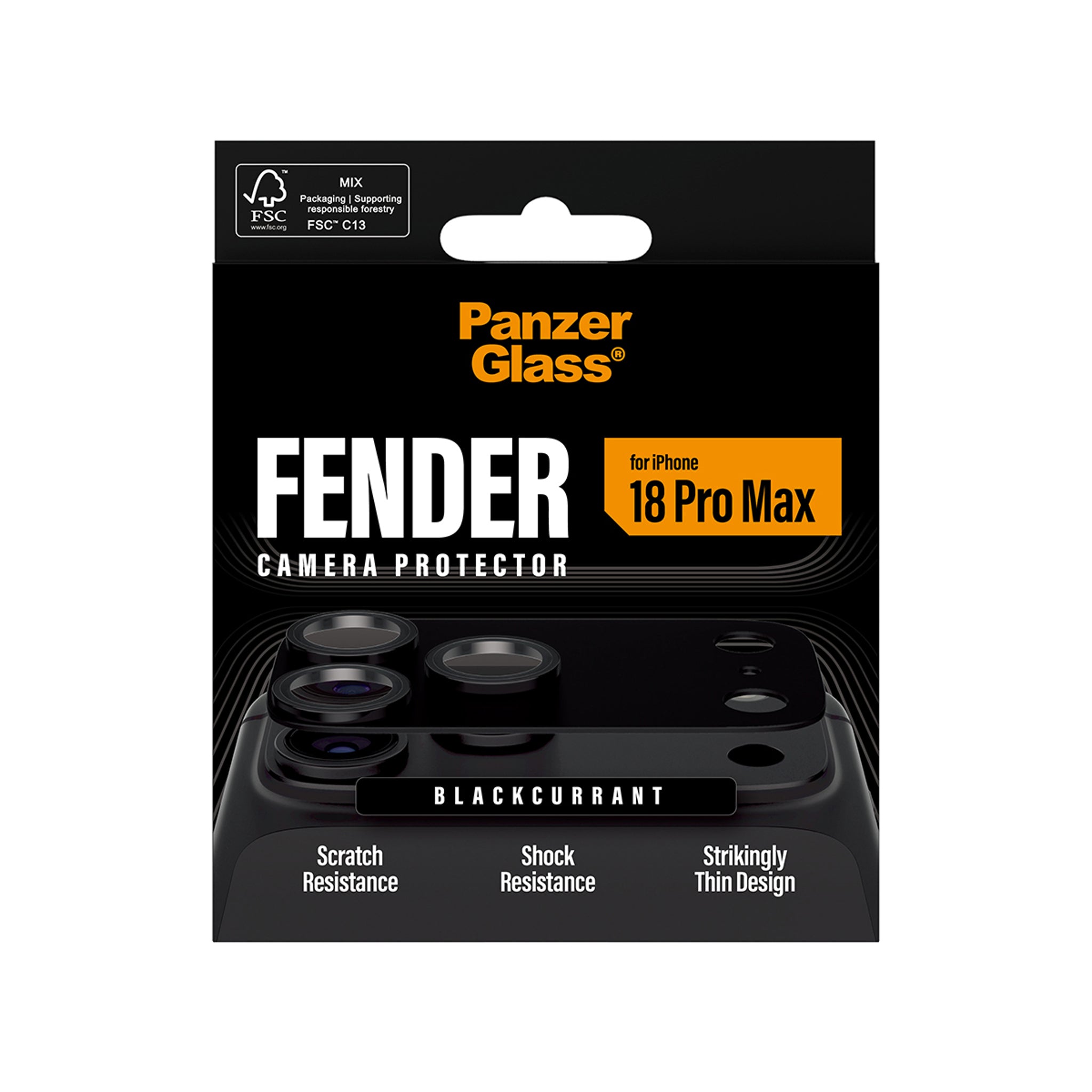 PanzerGlass® Fender Kameraschutz Blackcurrant iPhone 18 Pro Max