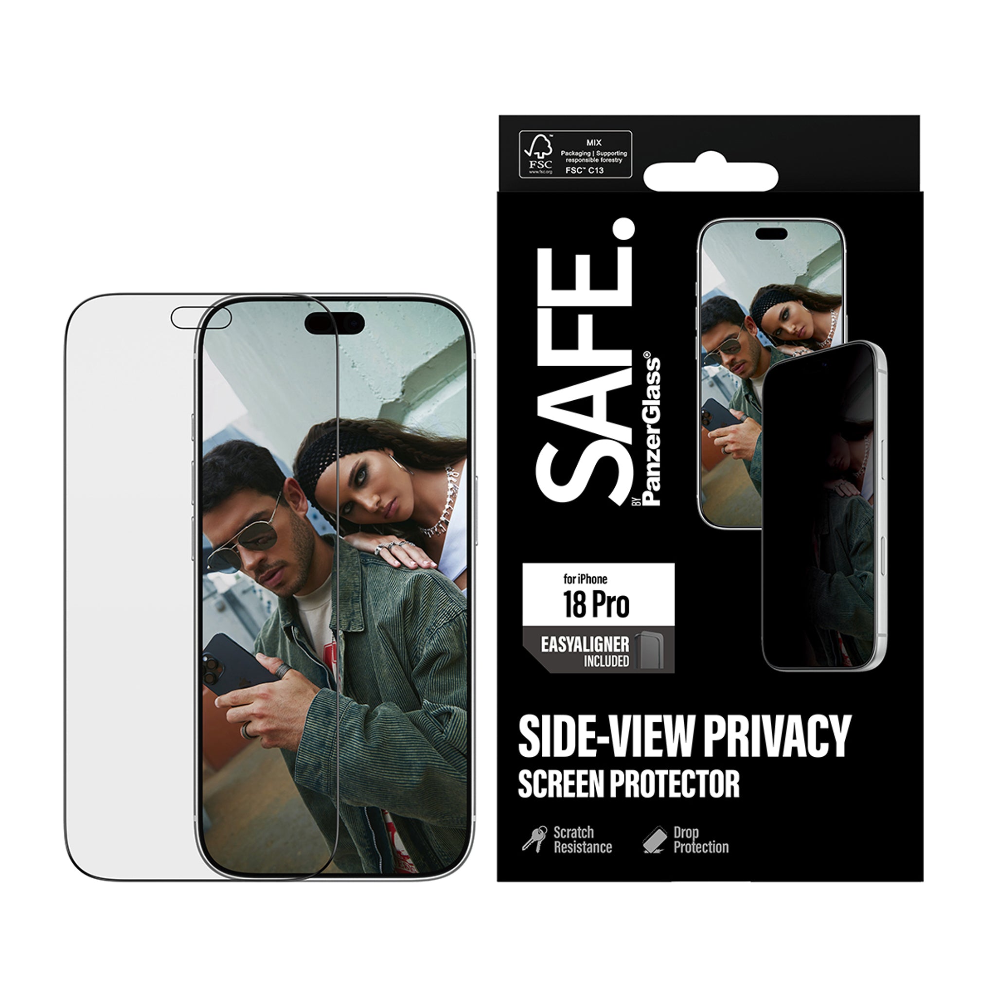SAFE. by PanzerGlass® Privacy Displayschutz iPhone 18 Pro | Ultra-Wide Fit m. EasyAligner