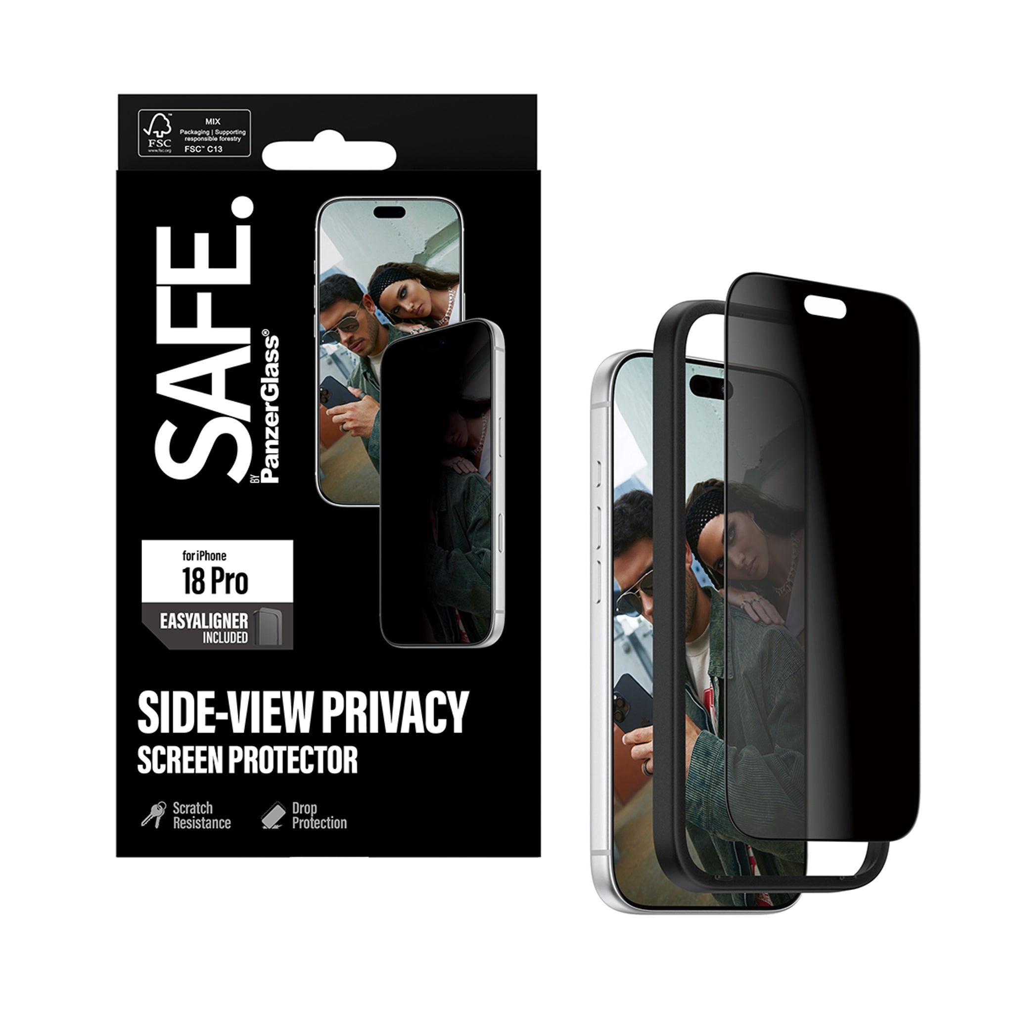 SAFE. by PanzerGlass® Privacy Displayschutz iPhone 18 Pro | Ultra-Wide Fit m. EasyAligner