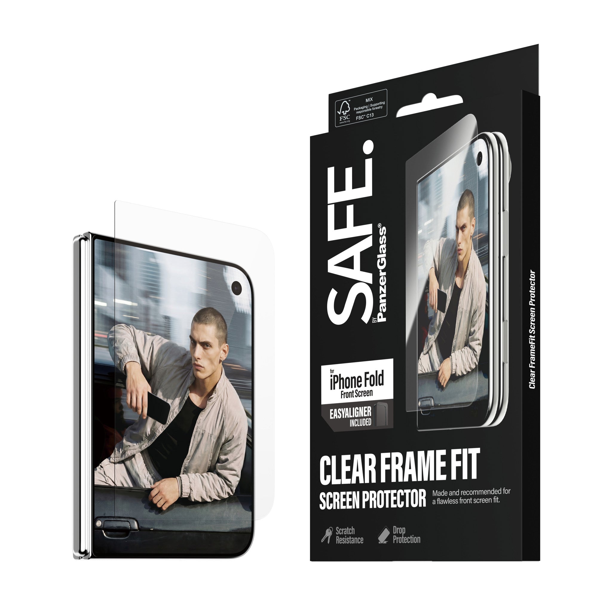 SAFE. by PanzerGlass® Außendisplay Displayschutz iPhone 2026 Fold | FRAME FIT m. EasyAligner