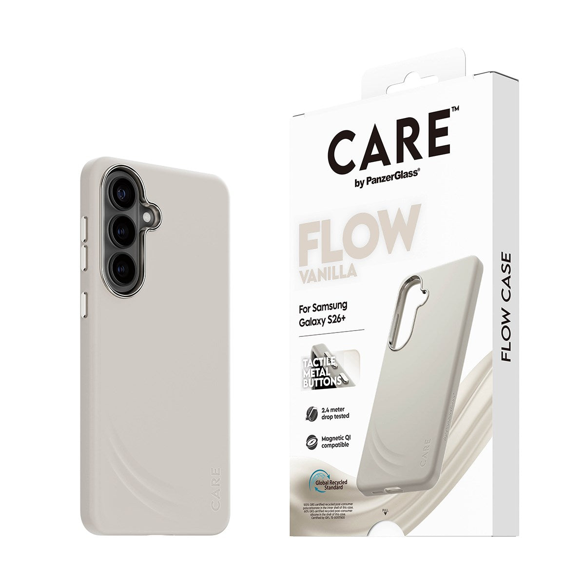 CARE™ by PanzerGlass® Flow Case Vanilla m. Qi Samsung Galaxy S26+