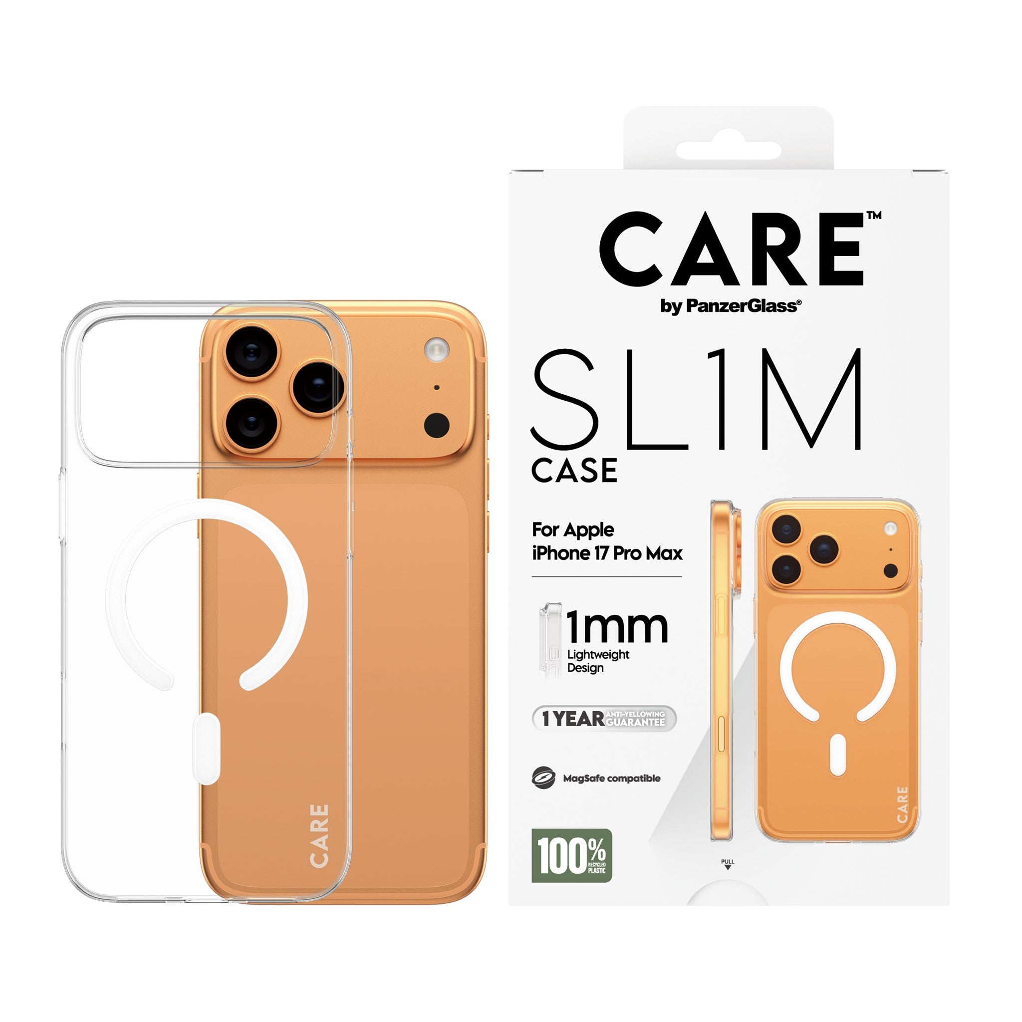 CARE™ by PanzerGlass® SL1M Case Transparent m. MagSafe iPhone 17 Pro Max