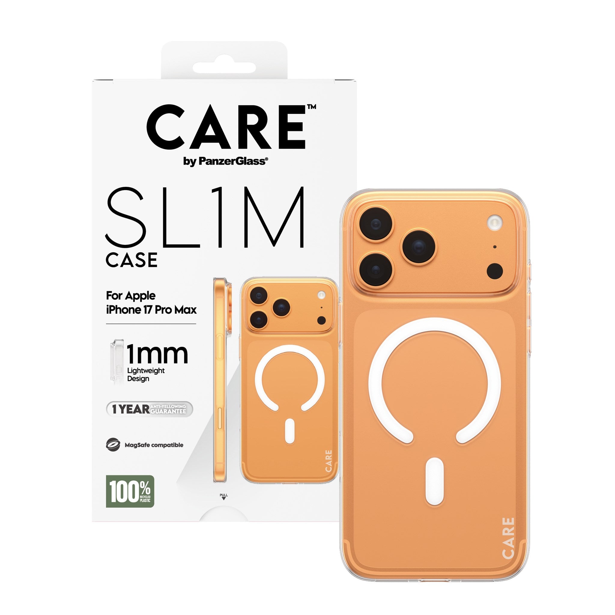 CARE™ by PanzerGlass® SL1M Case Transparent m. MagSafe iPhone 17 Pro Max