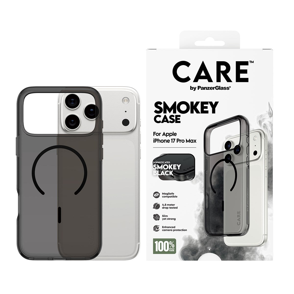 CARE™ by PanzerGlass® Urban Explorer Case Smokey m. Schwarz MagSafe iPhone 17 Pro Max