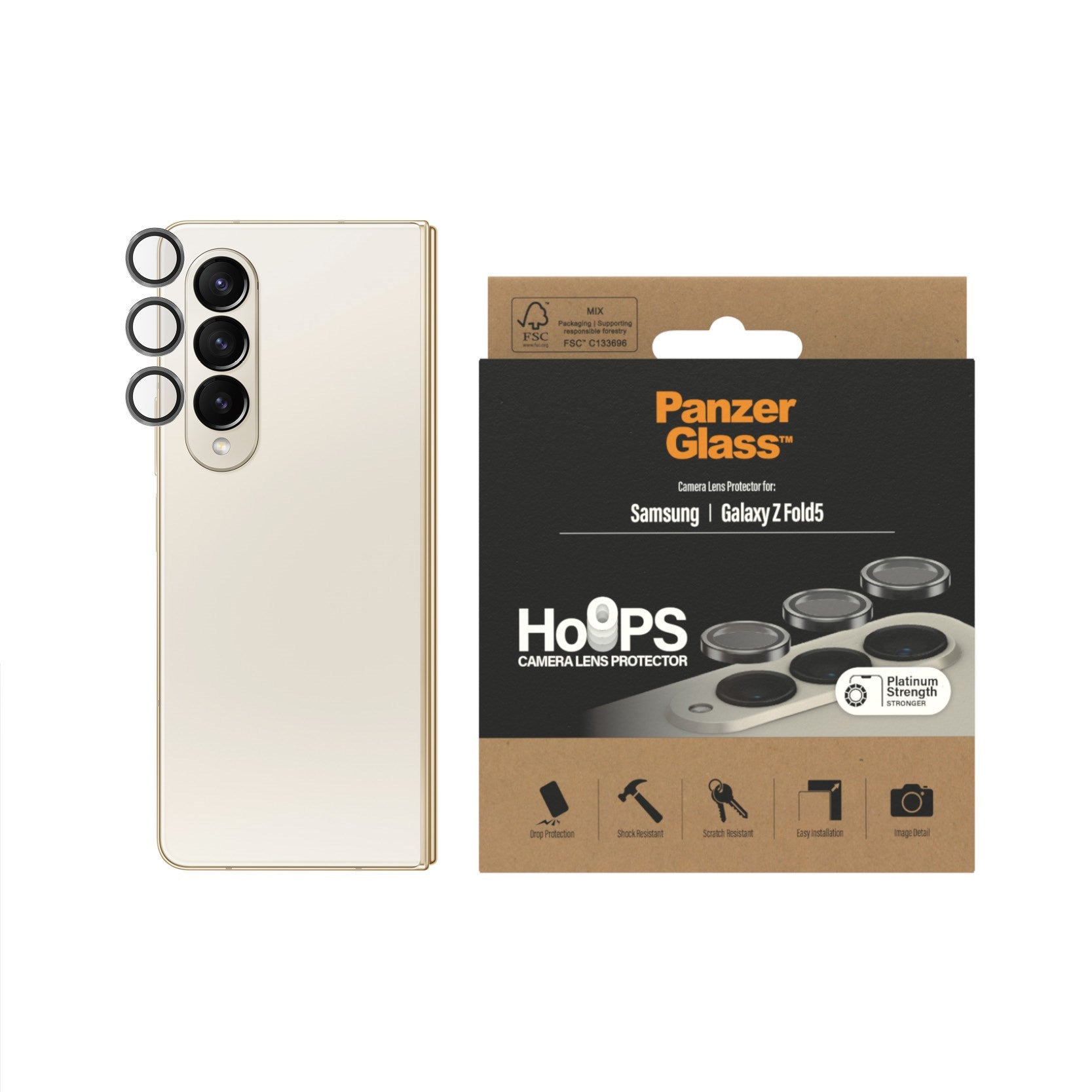 PanzerGlass® Hoops® Schwarz Kameraschutz Samsung Galaxy Z Fold5 5G
