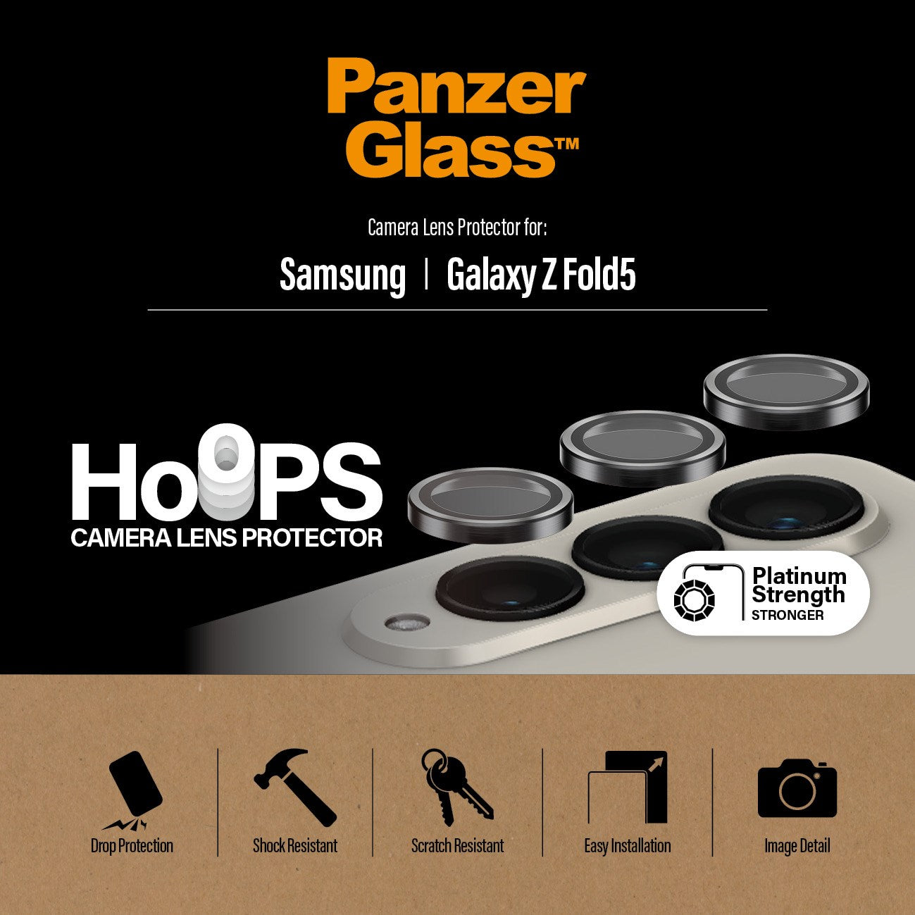 PanzerGlass® Hoops® Schwarz Kameraschutz Samsung Galaxy Z Fold5 5G