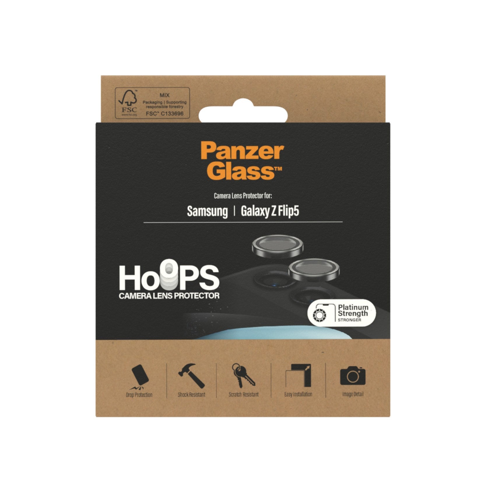 PanzerGlass® Hoops® Schwarz Kameraschutz Samsung Galaxy Z Flip5 5G