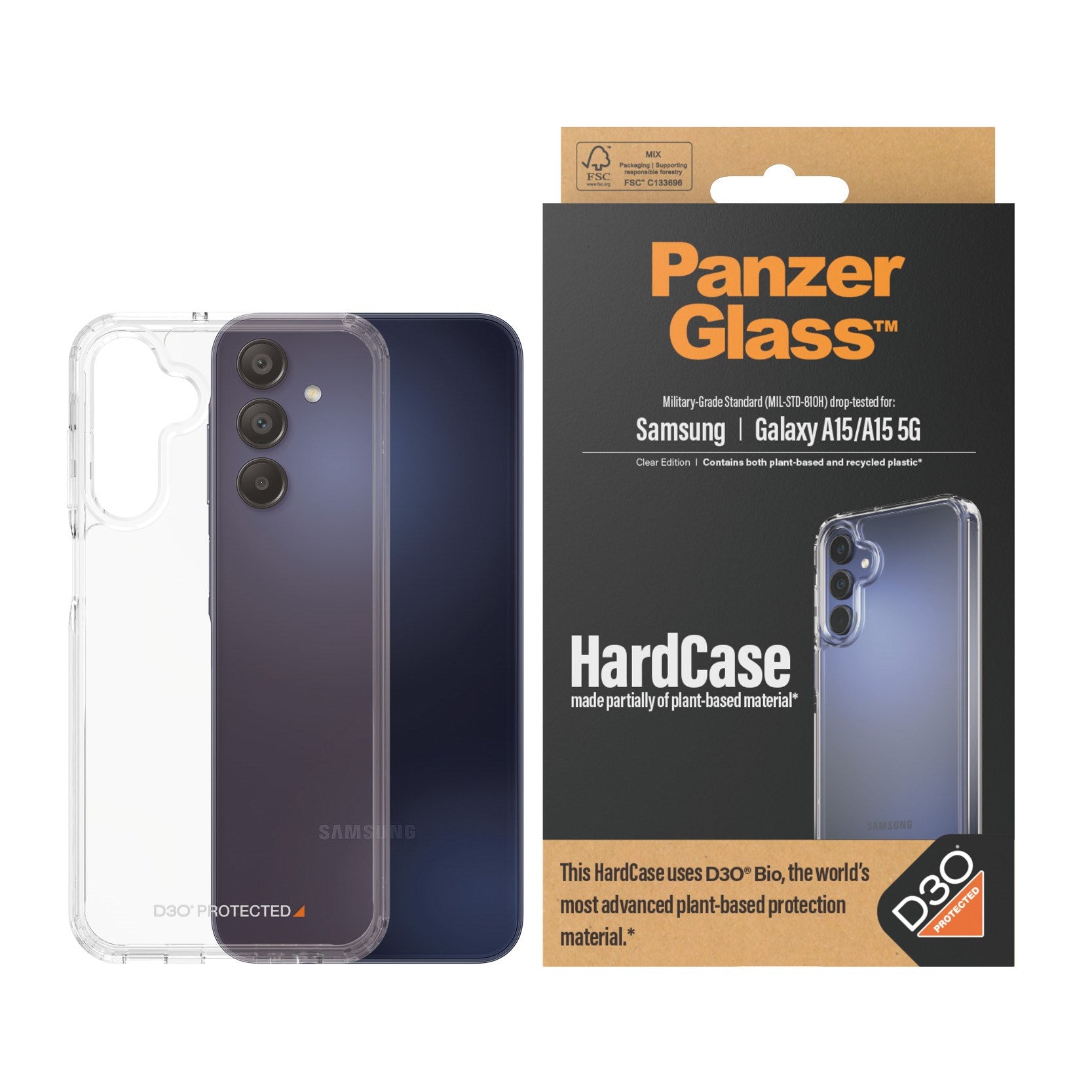 PanzerGlass® HardCase Transparent m. D3O® Samsung Galaxy A15 | A15 5G