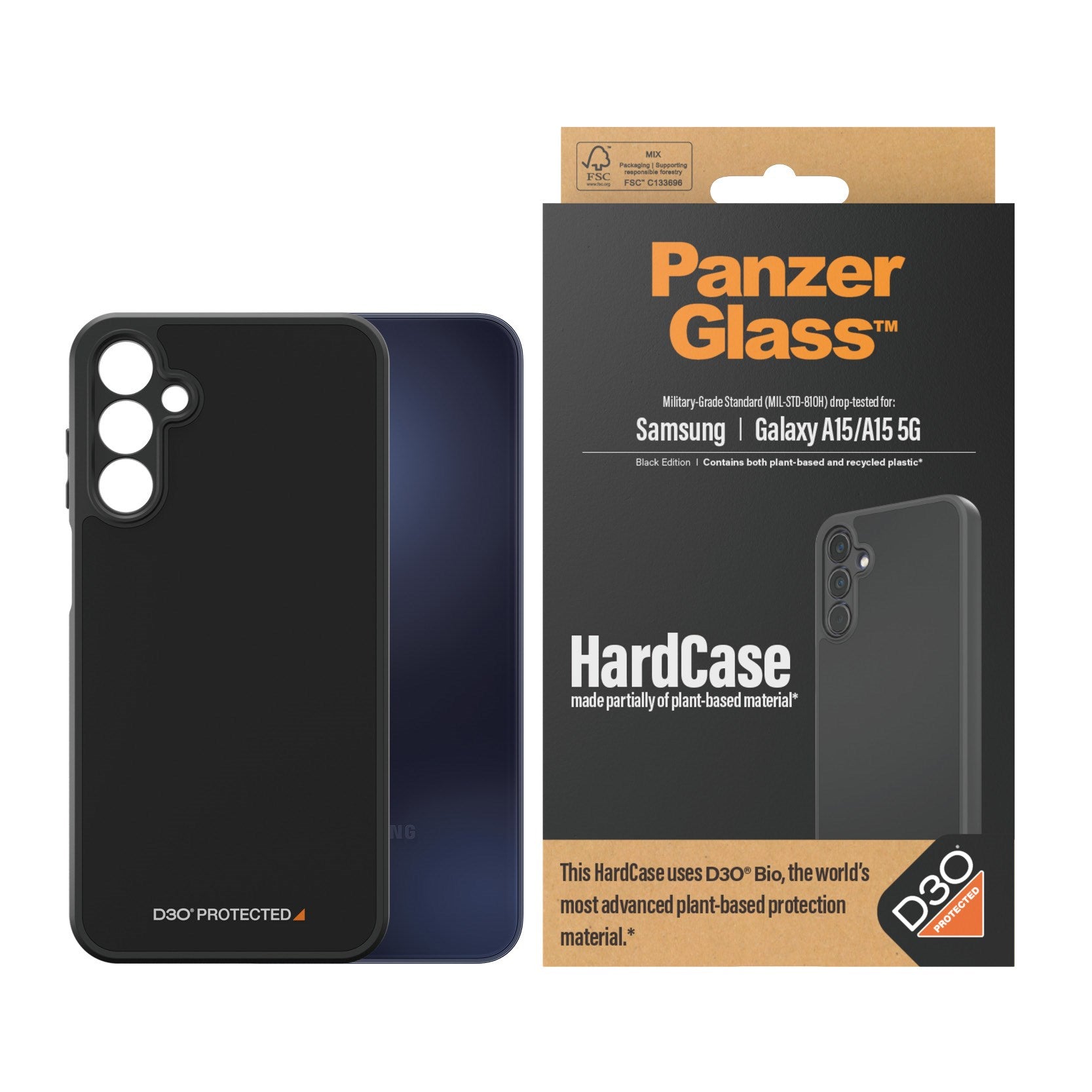 PanzerGlass® HardCase Schwarz mit D3O® Samsung Galaxy A15 | A15 5G