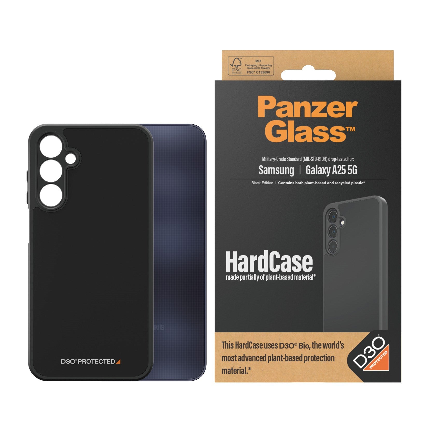 PanzerGlass® HardCase Schwarz mit D3O® Samsung Galaxy A25 5G