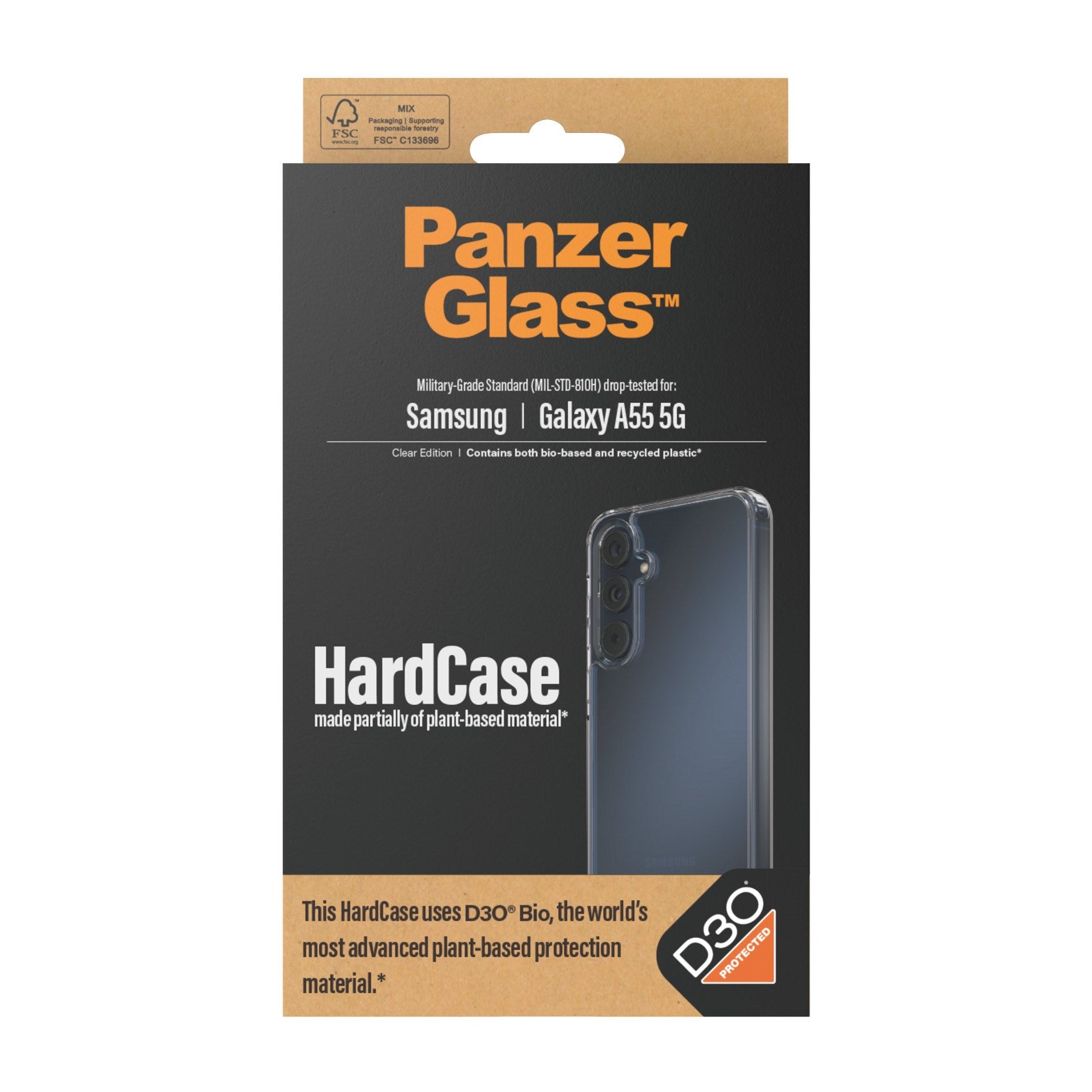 PanzerGlass® HardCase Transparent m. D3O® Samsung Galaxy A55 5G