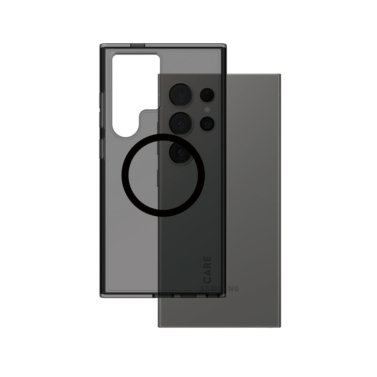 CARE™ by PanzerGlass® Smokey Case m. Schwarz Qi Compatible Samsung Galaxy S24 Ultra