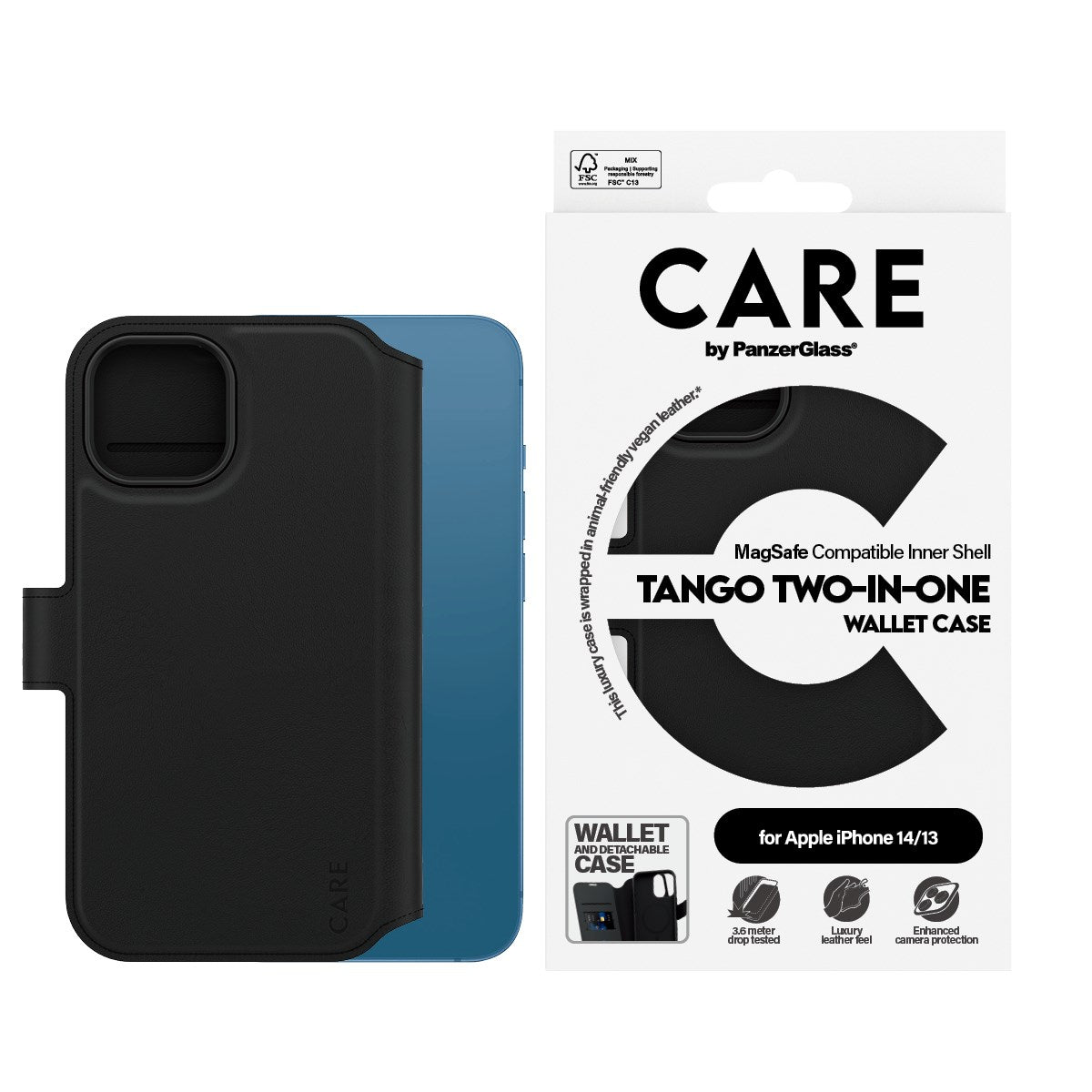 CARE by PanzerGlass® Feature Case Tango Two-in-One Wallet m. MagSafe iPhone 14 | 13