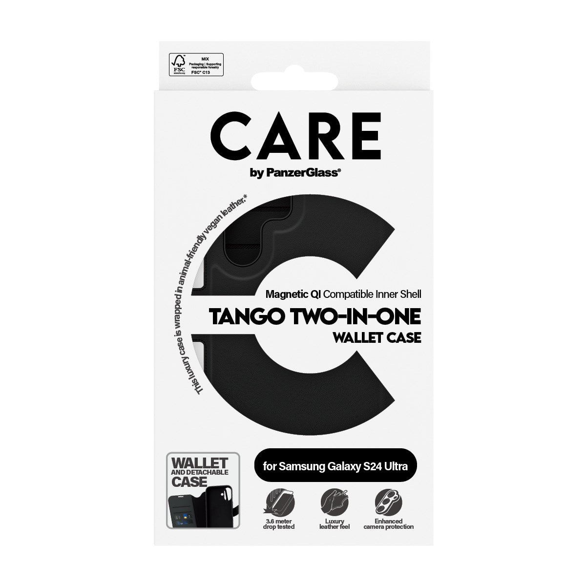 CARE by PanzerGlass® Feature Case Tango Two-in-One Wallet m. Qi Compatible Samsung Galaxy S24 Ultra