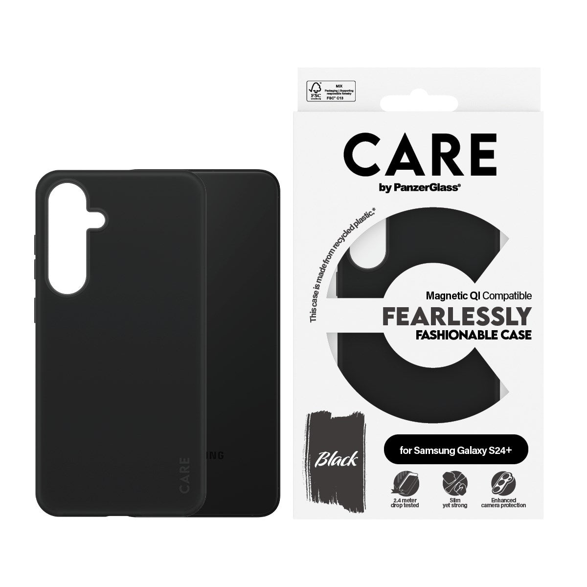 CARE™ by PanzerGlass® Case Schwarz m. Qi Compatible Samsung Galaxy S24+