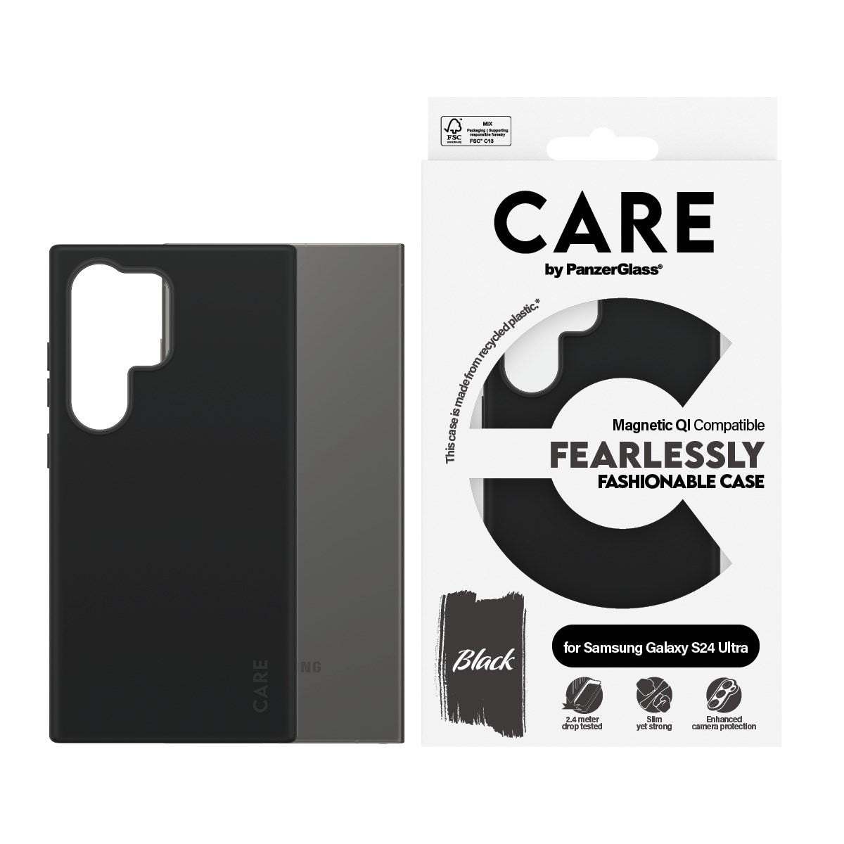 CARE™ by PanzerGlass® Case Schwarz m. Qi Compatible Samsung Galaxy S24 Ultra
