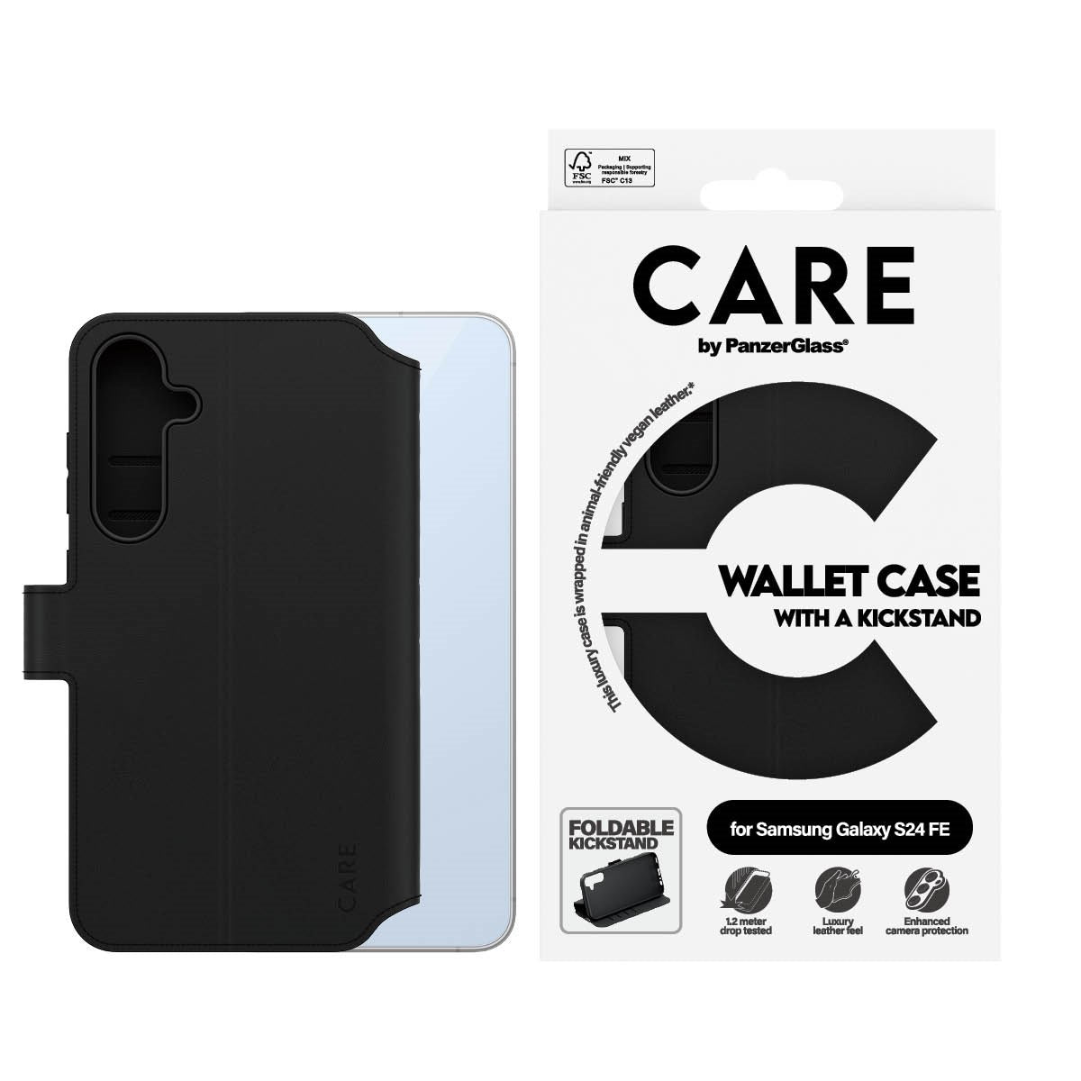 CARE by PanzerGlass® Feature Wallet Case m. Kickstand Samsung Galaxy S24 FE 5G