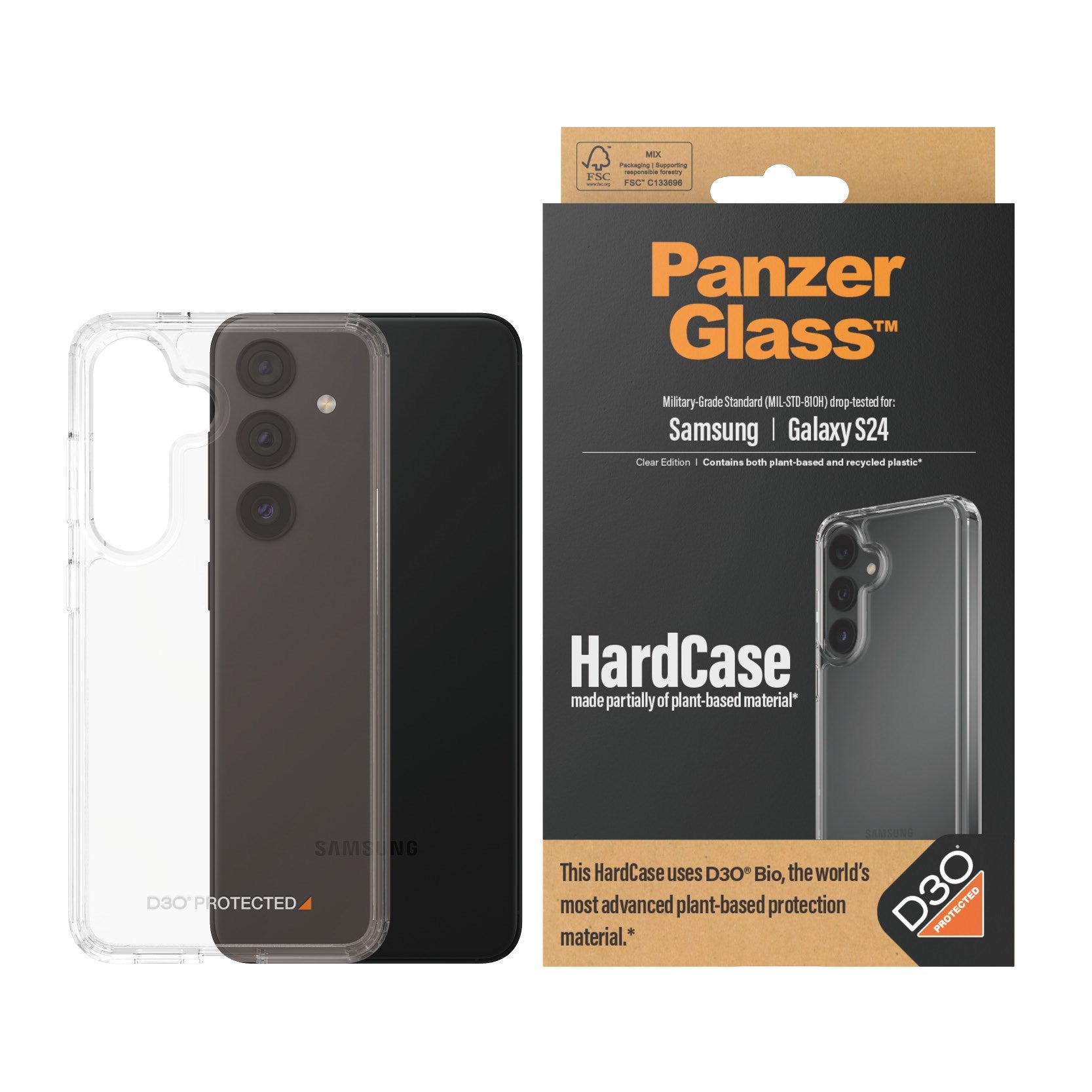 PanzerGlass® HardCase Transparent m. D3O® Samsung Galaxy S24