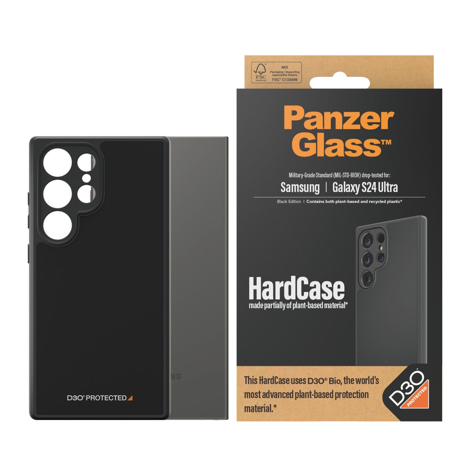 PanzerGlass® HardCase Schwarz m.  D3O® Samsung Galaxy S24 Ultra