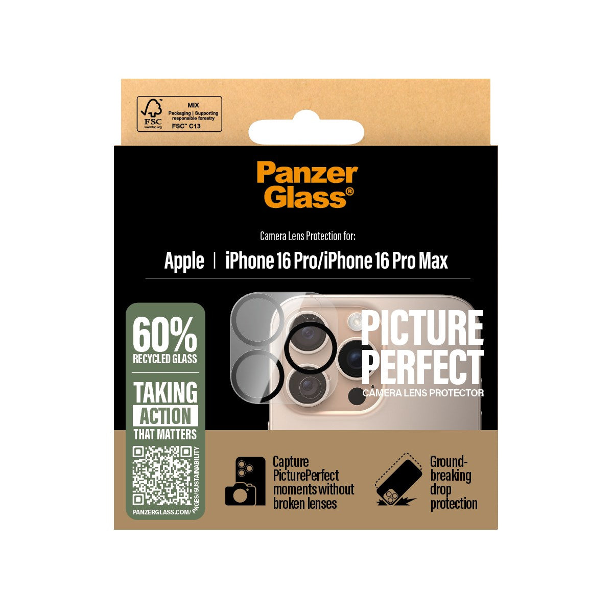 PanzerGlass® PicturePerfect Kameraschutz iPhone 16 Pro | 16 Pro Max