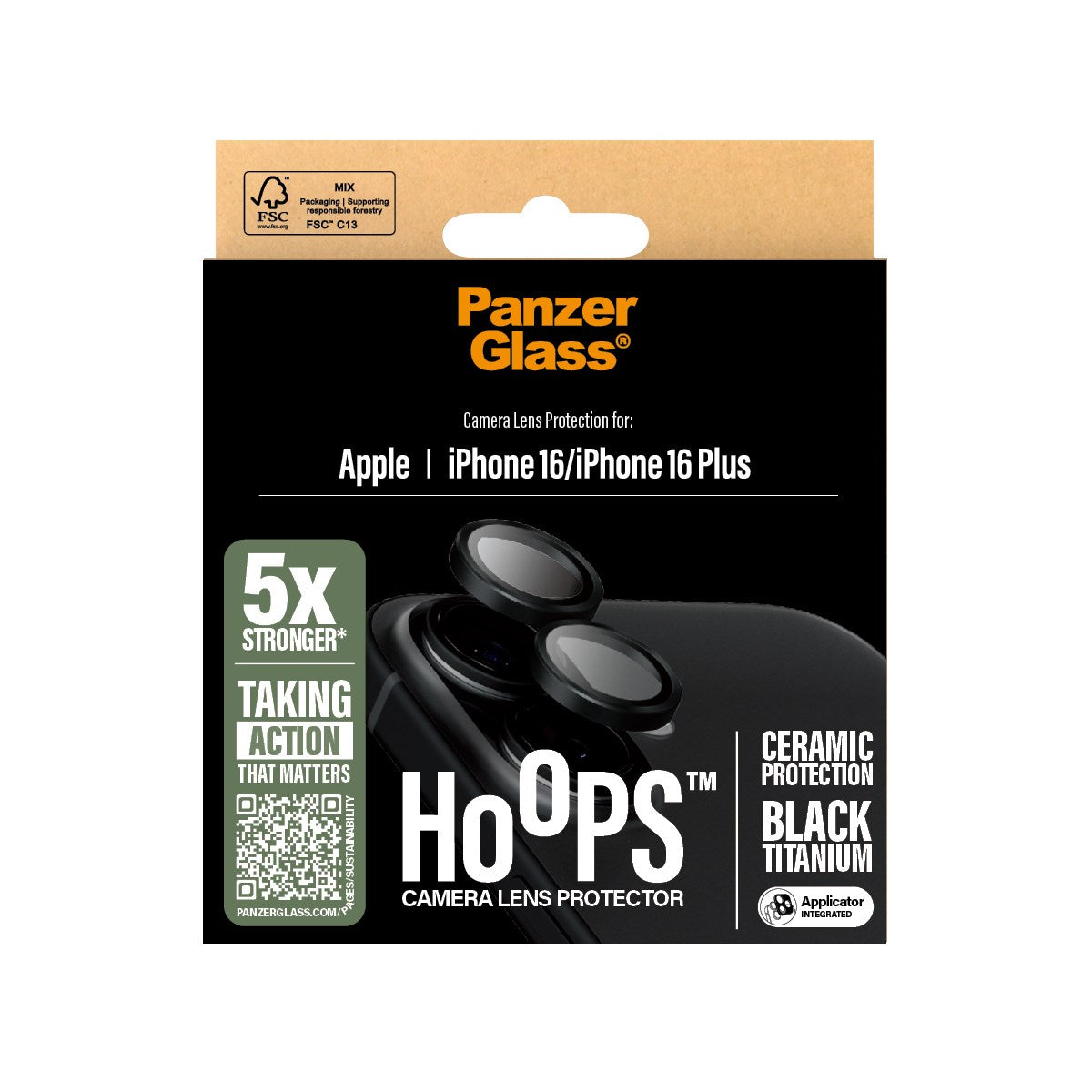PanzerGlass® Hoops® Ceramic Kameraschutz iPhone 16 | 16 Plus