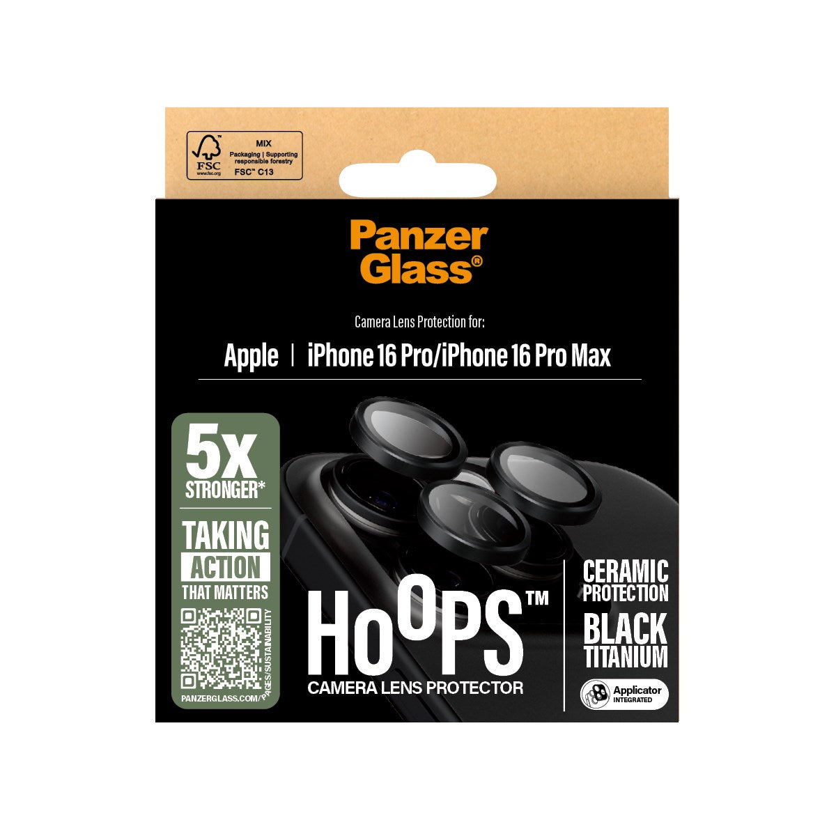 PanzerGlass® Hoops® Ceramic Kameraschutz iPhone 16 Pro | 16 Pro Max