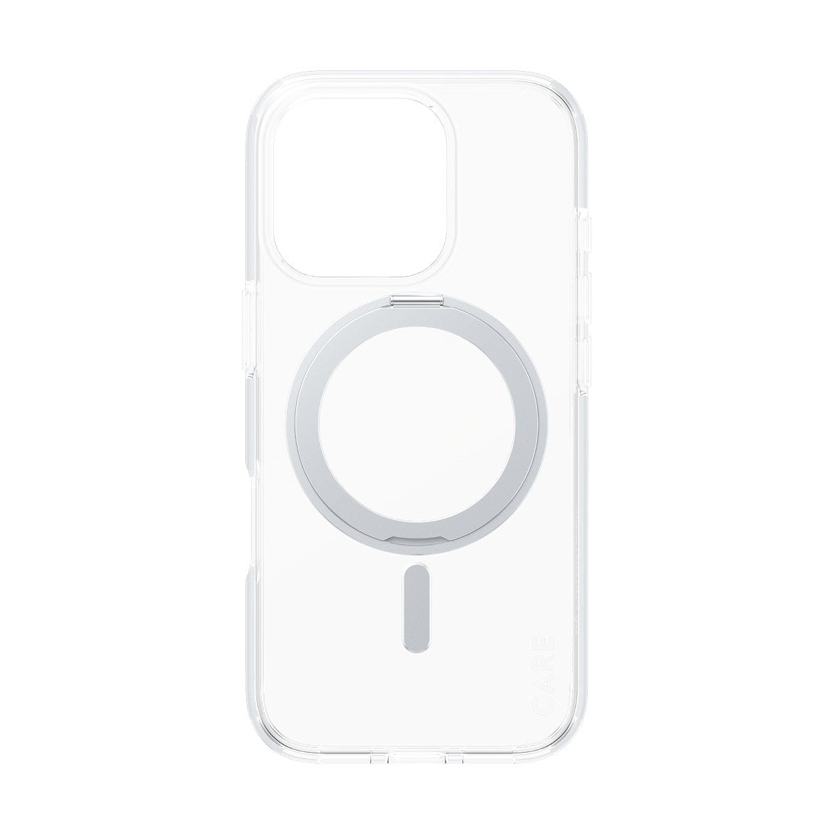 CARE by PanzerGlass® Feature Case Transparent m. Silber Kickstand & MagSafe iPhone 16 Pro
