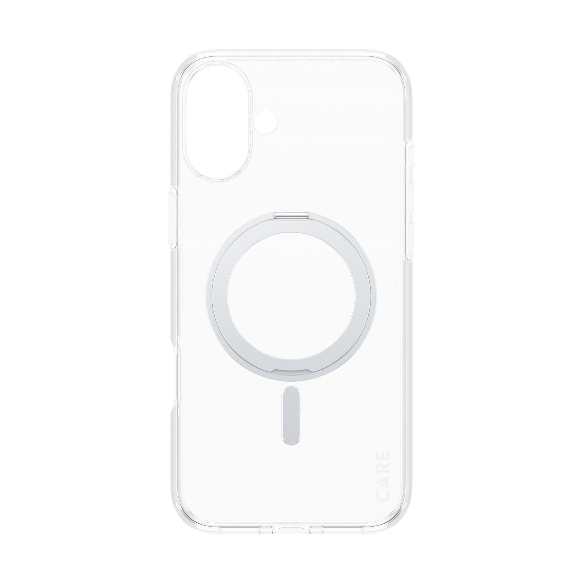 CARE by PanzerGlass® Feature Case Transparent m. Silber Kickstand & MagSafe iPhone 16 Plus