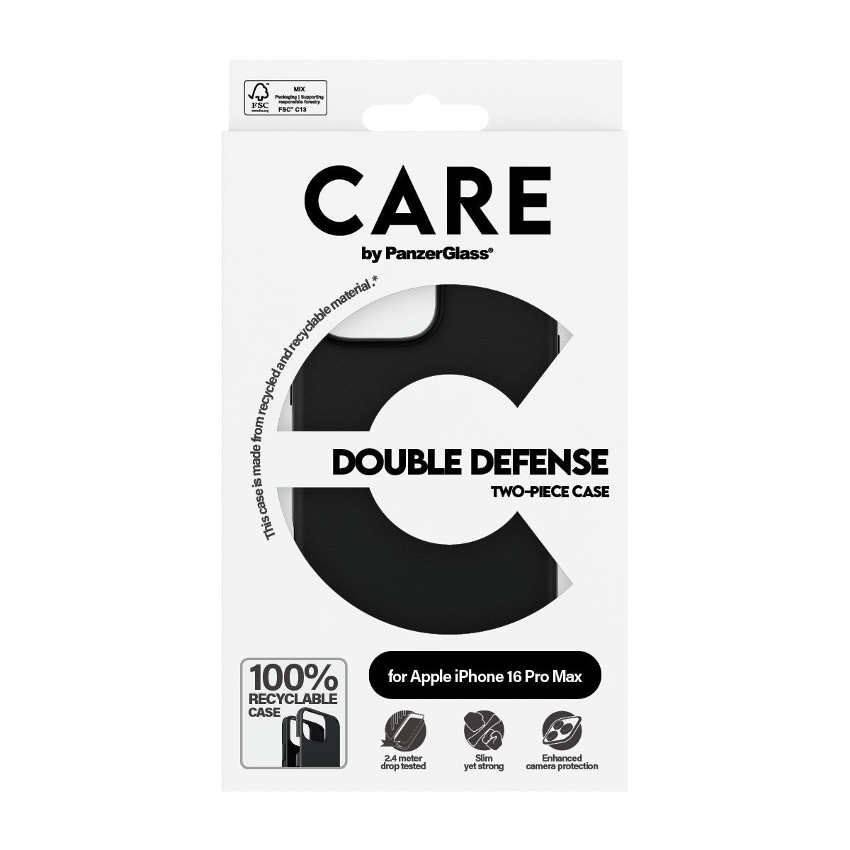 CARE by PanzerGlass® Feature Case Double Defense Schwarz iPhone 16 Pro Max