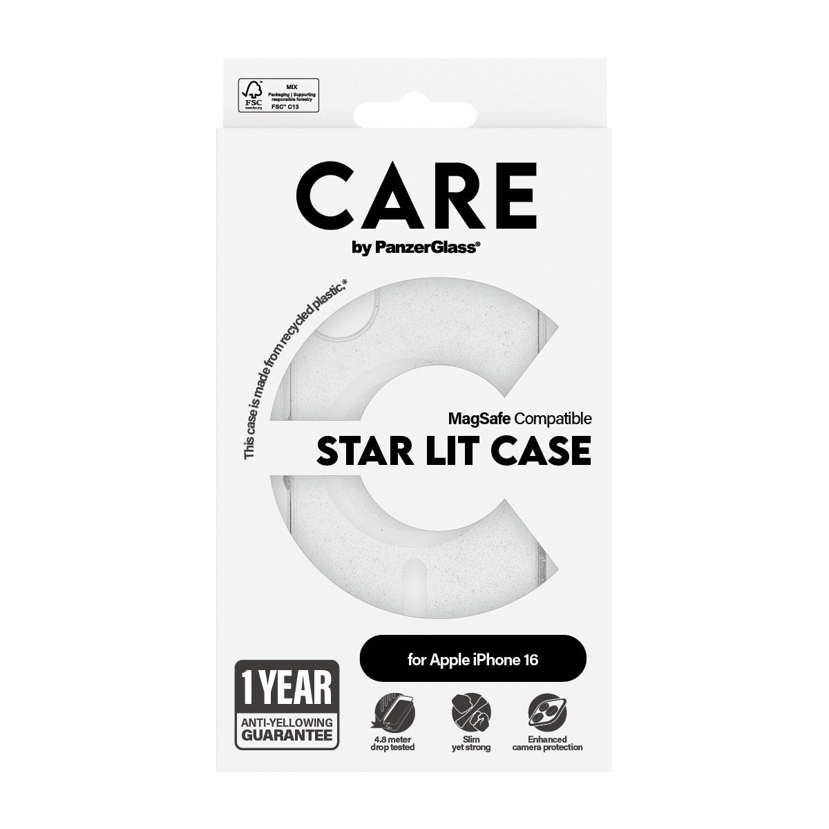 CARE by PanzerGlass® Flagship Case Urban Combat Star Lit m. Weiß MagSafe iPhone 16