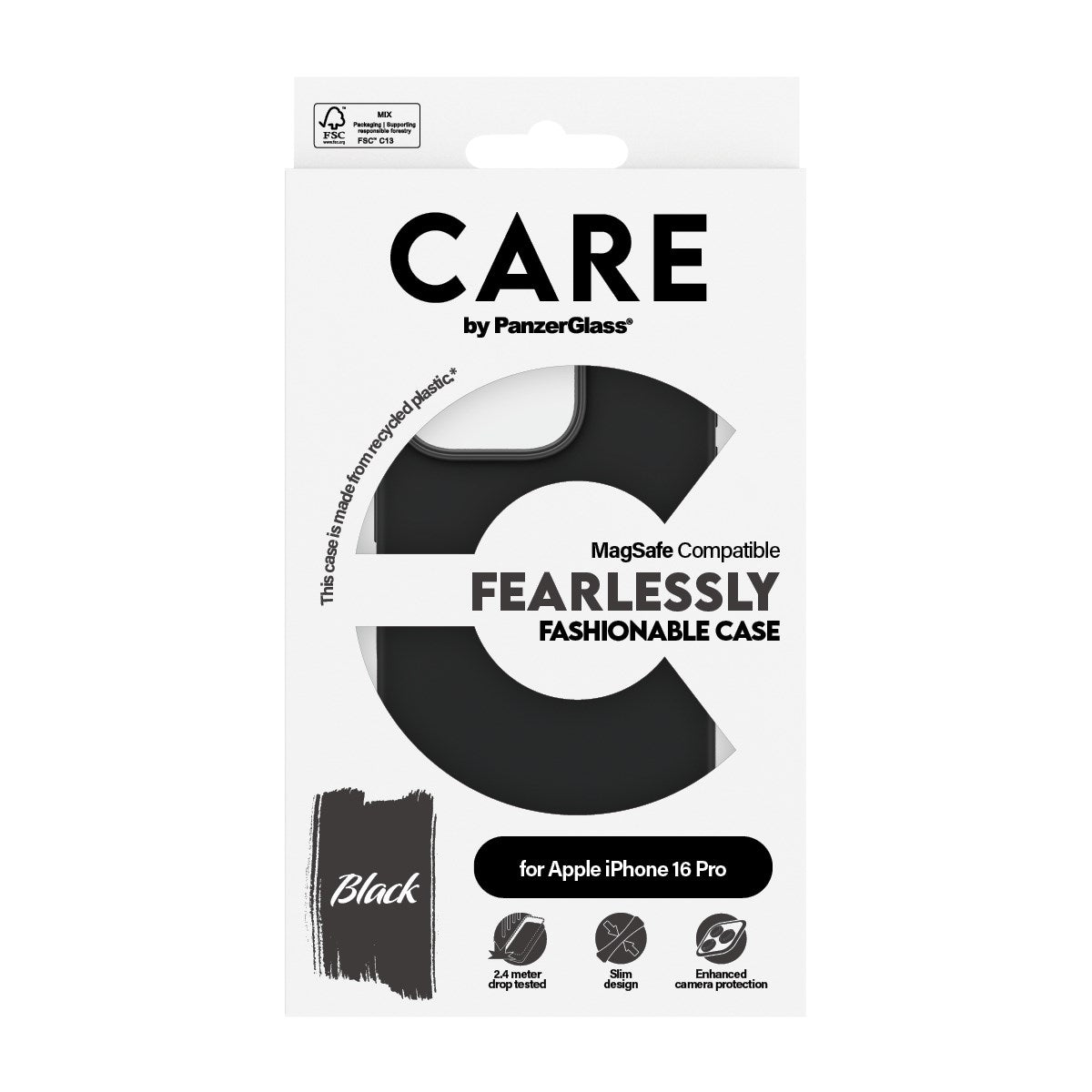 CARE by PanzerGlass® Fashionable Case Schwarz m. MagSafe iPhone 16 Pro