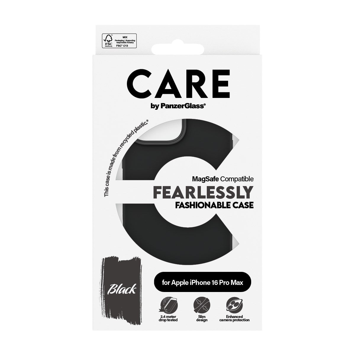 CARE by PanzerGlass® Fashionable Case Schwarz m. MagSafe iPhone 16 Pro Max