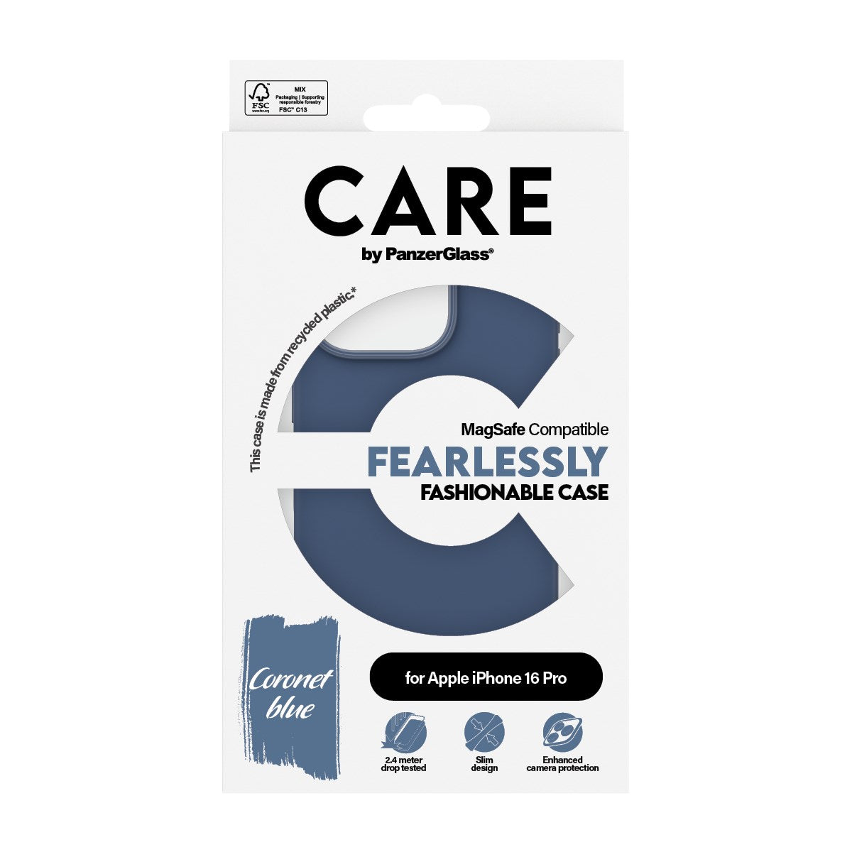 CARE by PanzerGlass® Fashionable Case Blau m. MagSafe iPhone 16 Pro