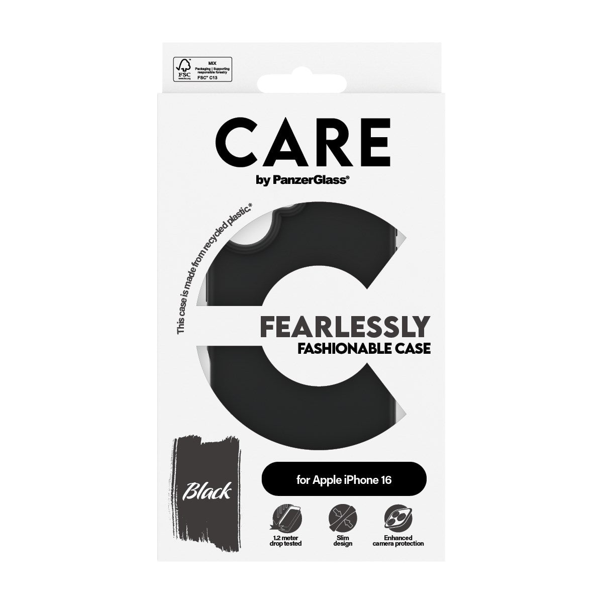 CARE by PanzerGlass® Fashionable Case Schwarz iPhone 16