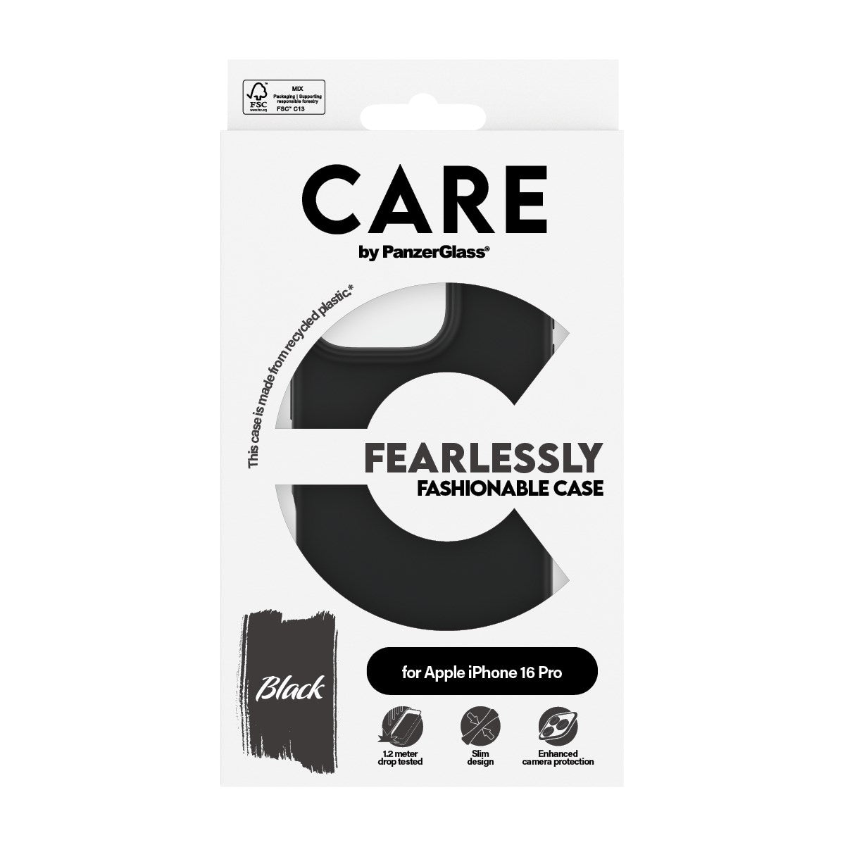 CARE by PanzerGlass® Fashionable Case Schwarz iPhone 16 Pro