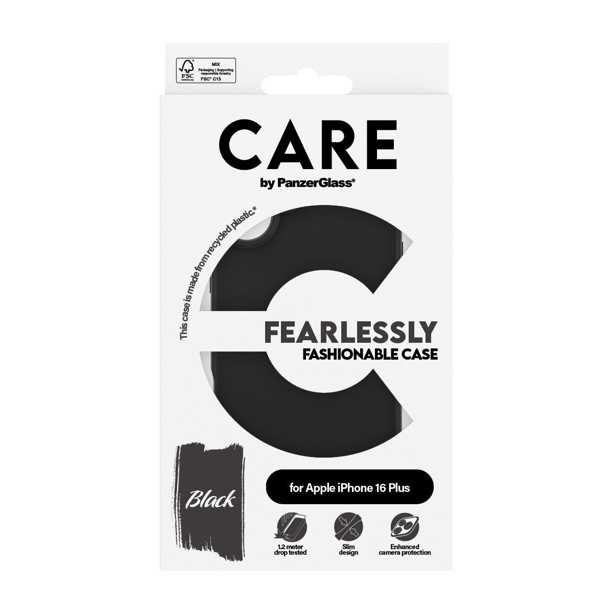 CARE by PanzerGlass® Fashionable Case Schwarz iPhone 16 Plus