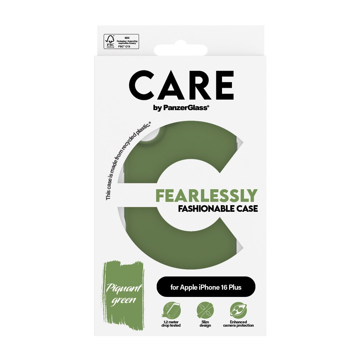 CARE by PanzerGlass® Fashionable Case Grün iPhone 16 Plus