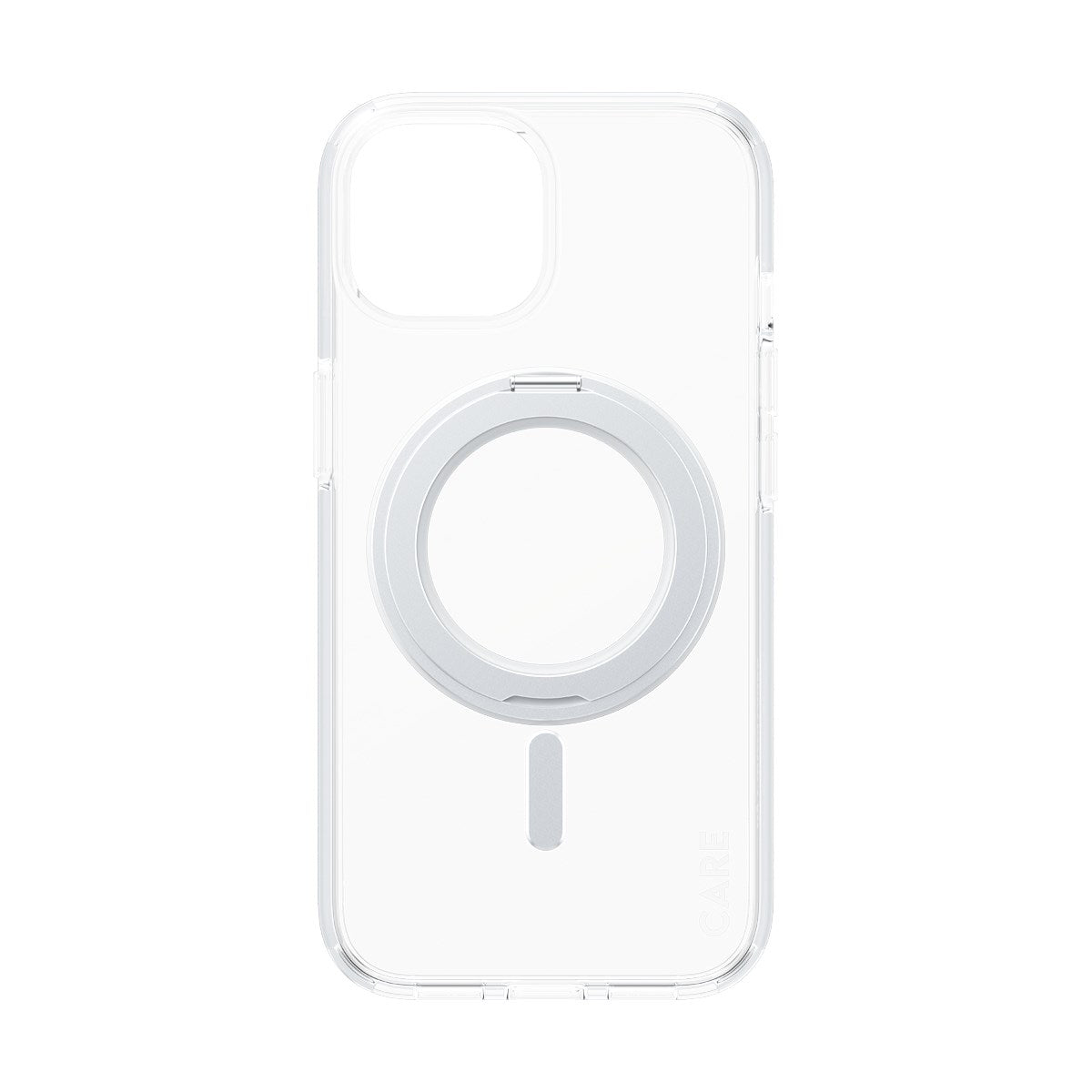 CARE by PanzerGlass® Feature Case Transparent m. Silber Kickstand & MagSafe iPhone 15