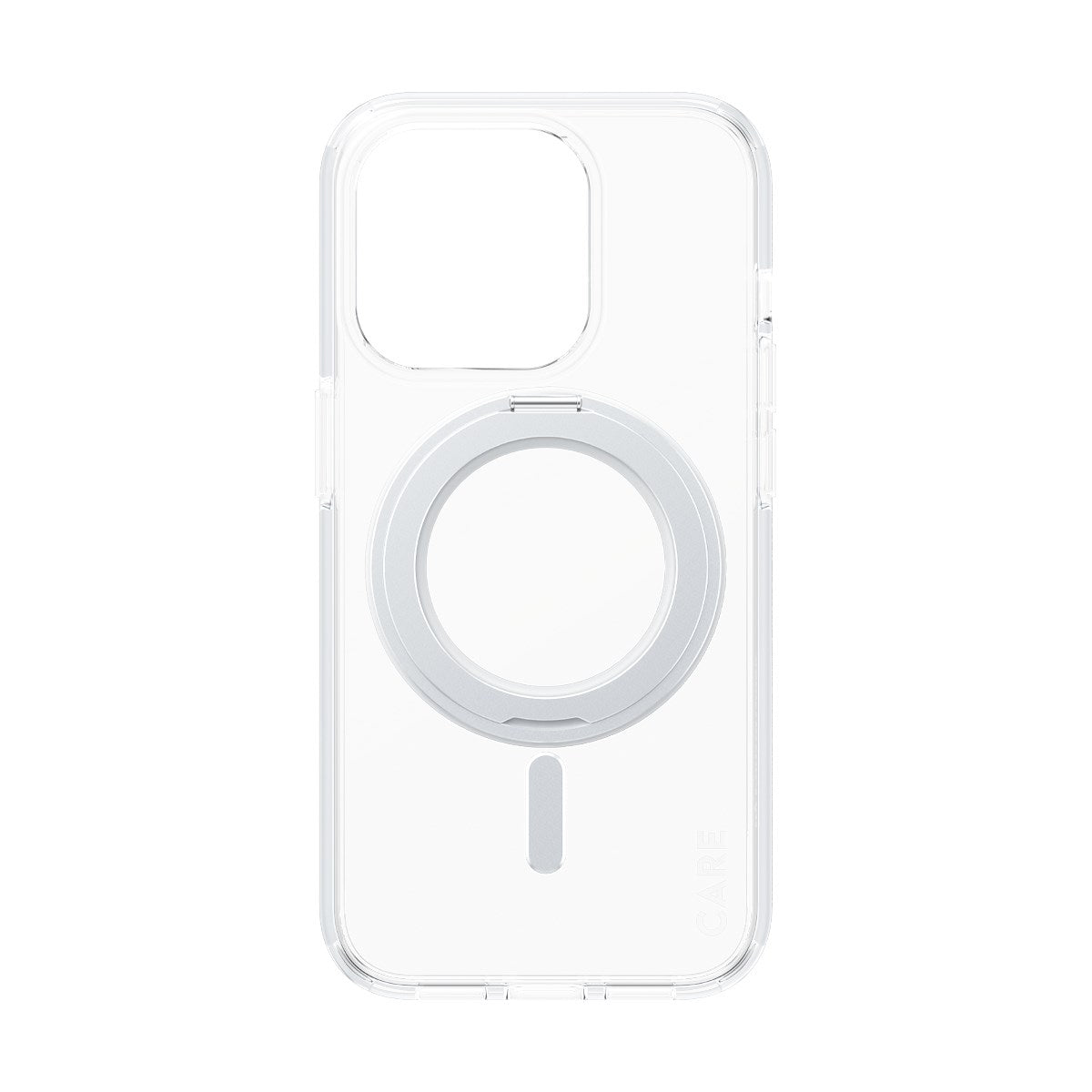 CARE by PanzerGlass® Feature Case Transparent m. Silber Kickstand & MagSafe iPhone 15 Pro
