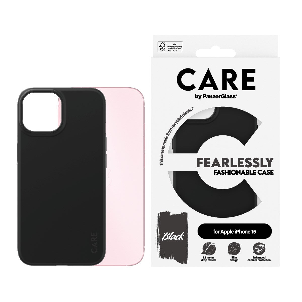 CARE by PanzerGlass® Fashionable Case Schwarz iPhone 15